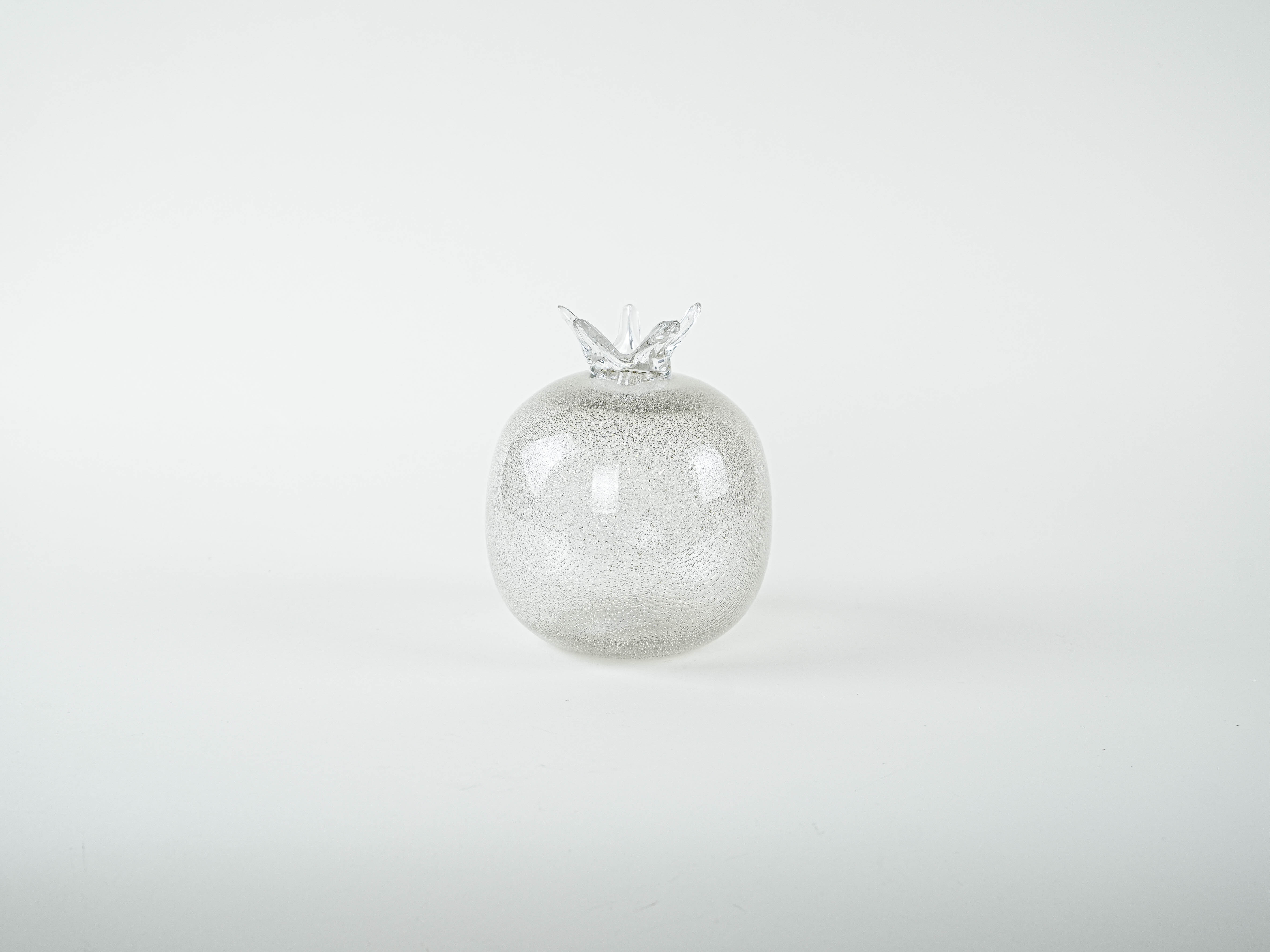 Glasvase Granatapfel-Form 1970er Jahre