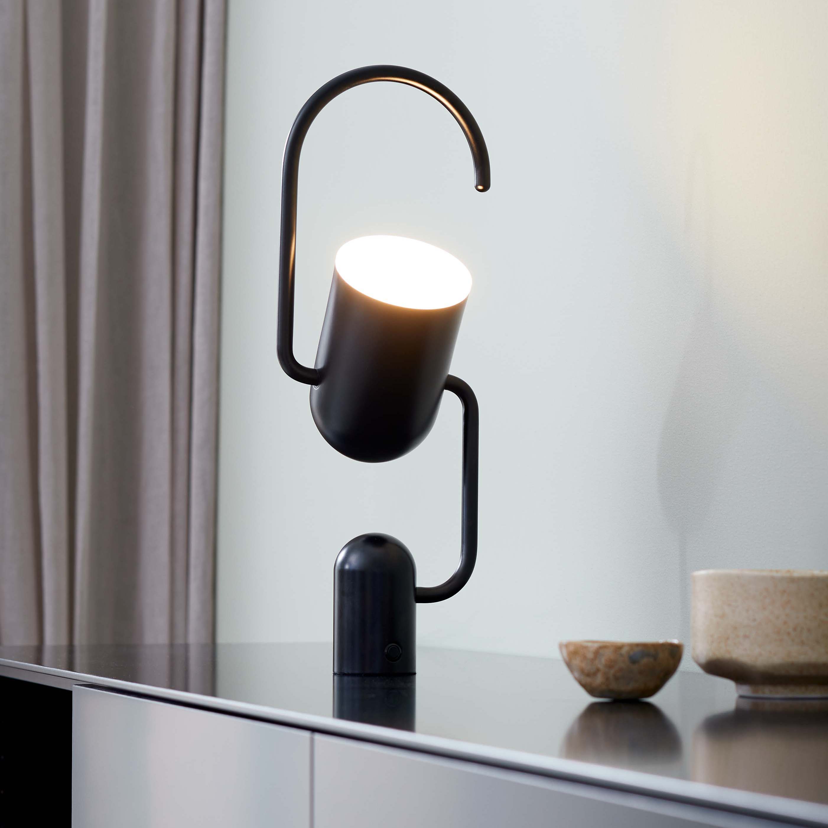 Grab Portable Lamp with Mini-USB Port Black