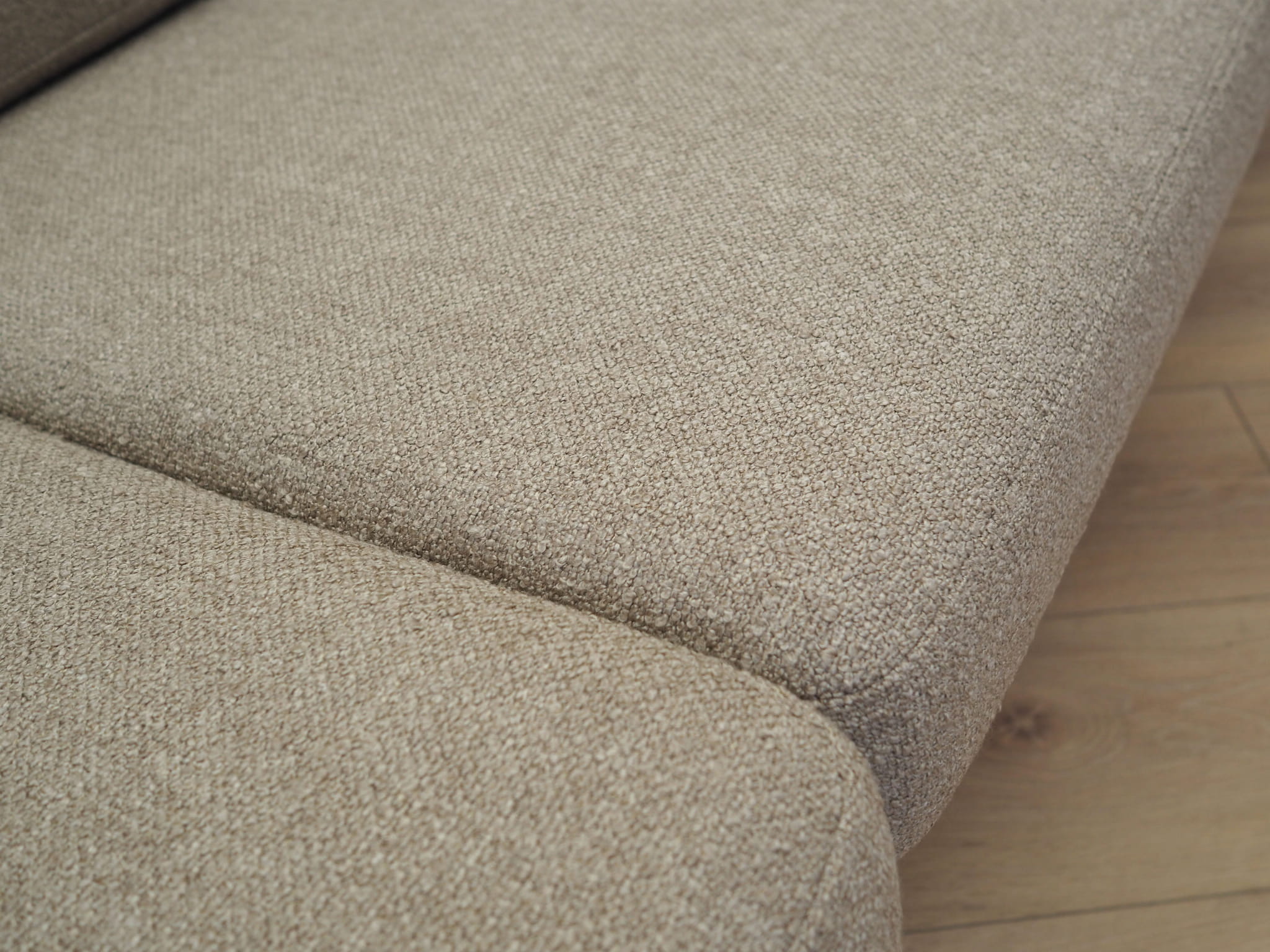 Vintage Sofa Oak Wood Textile Grey 1960s