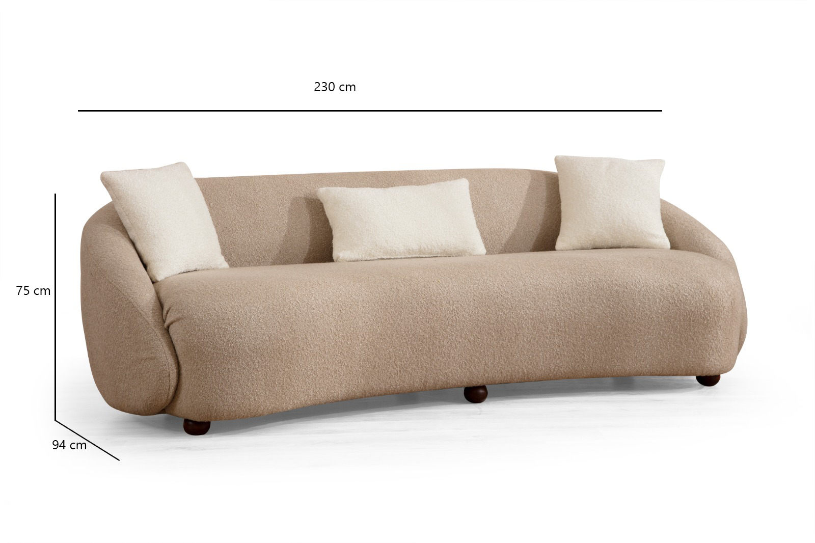 Napoli 3-Sitzer Sofa Braun