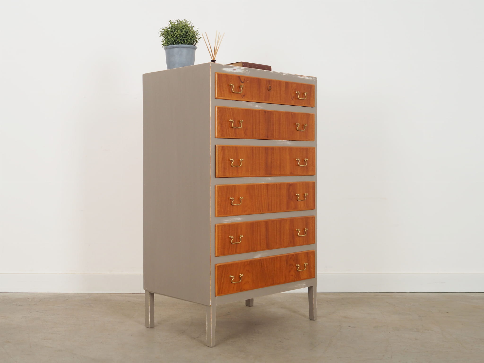 Vintage chest of drawers walnut brown 1960s