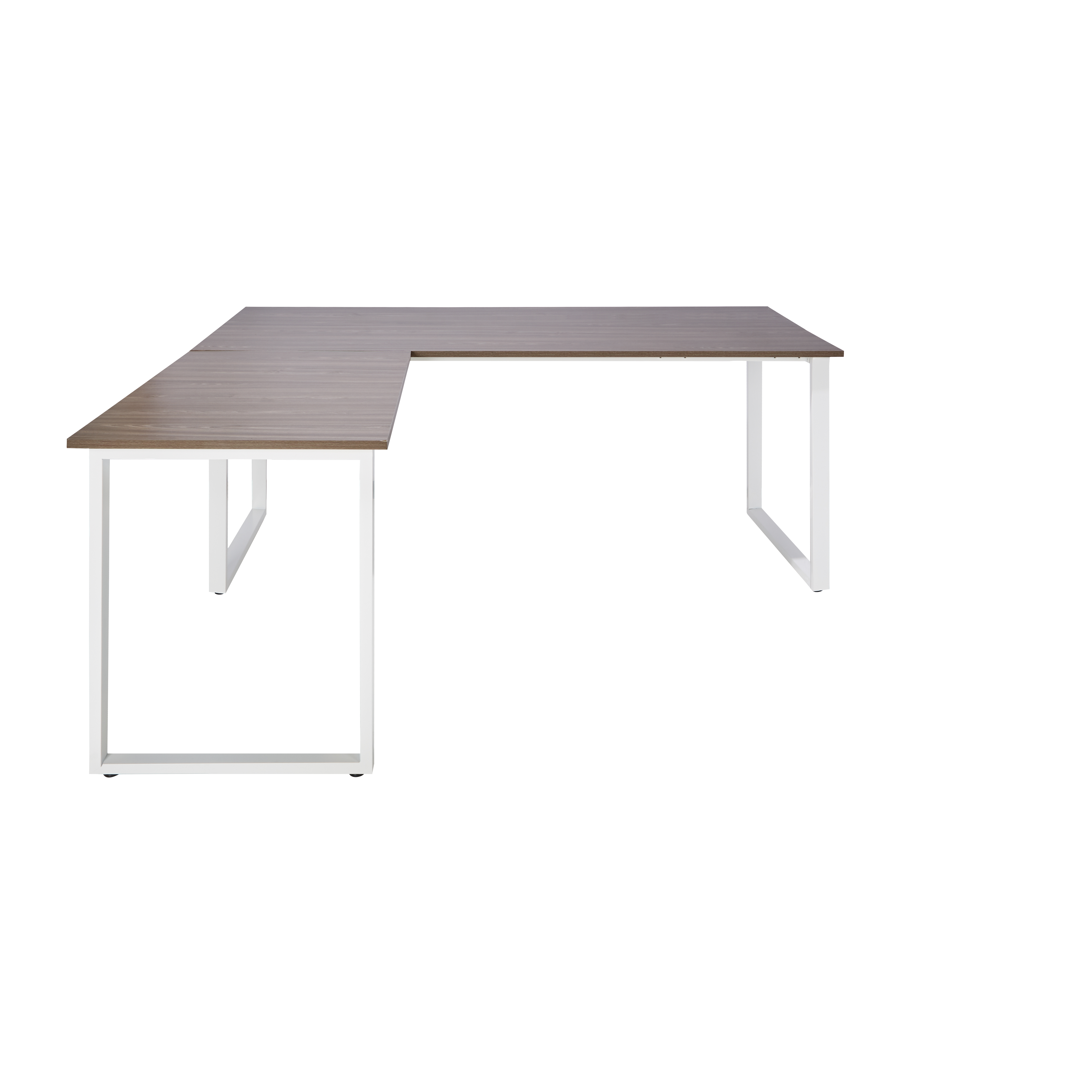 Corner desk wood decor grey white 180 x 180 cm