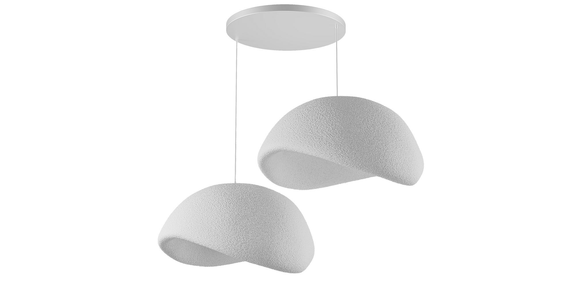 2-Flammig Wabi Sabi Driftgrains Pendelleuchte Weiß
