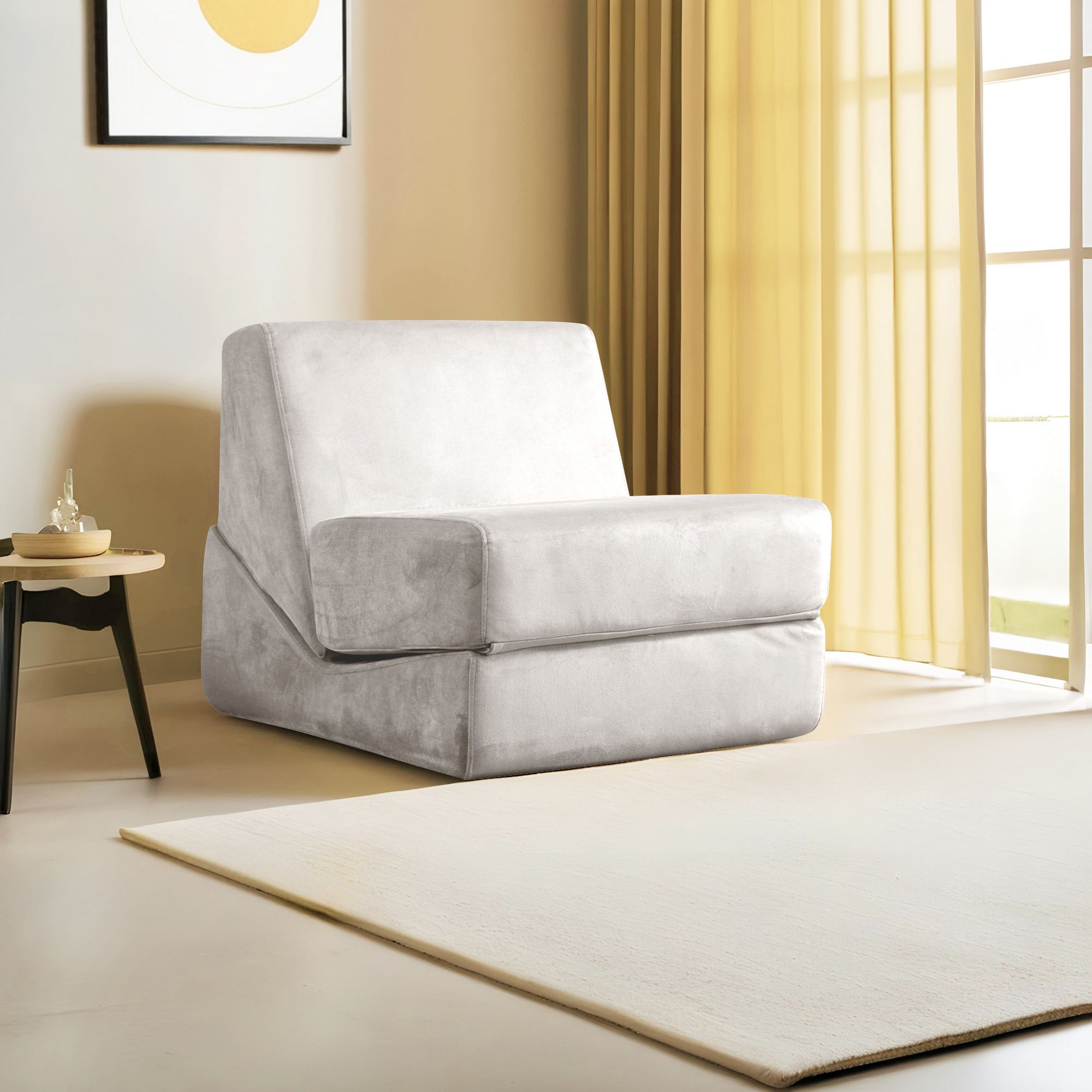 Origami Sessel Chaiselongue Umwandelbar Cream