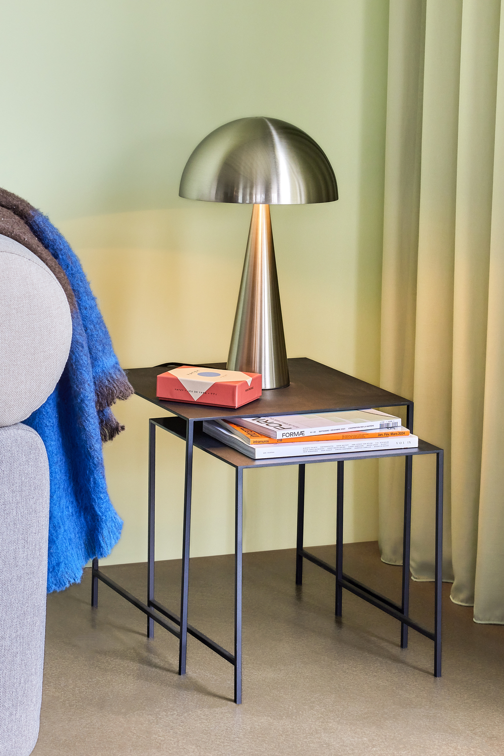 Set 2 Beistelltische Nest 45cm & 40cm  Schwarz