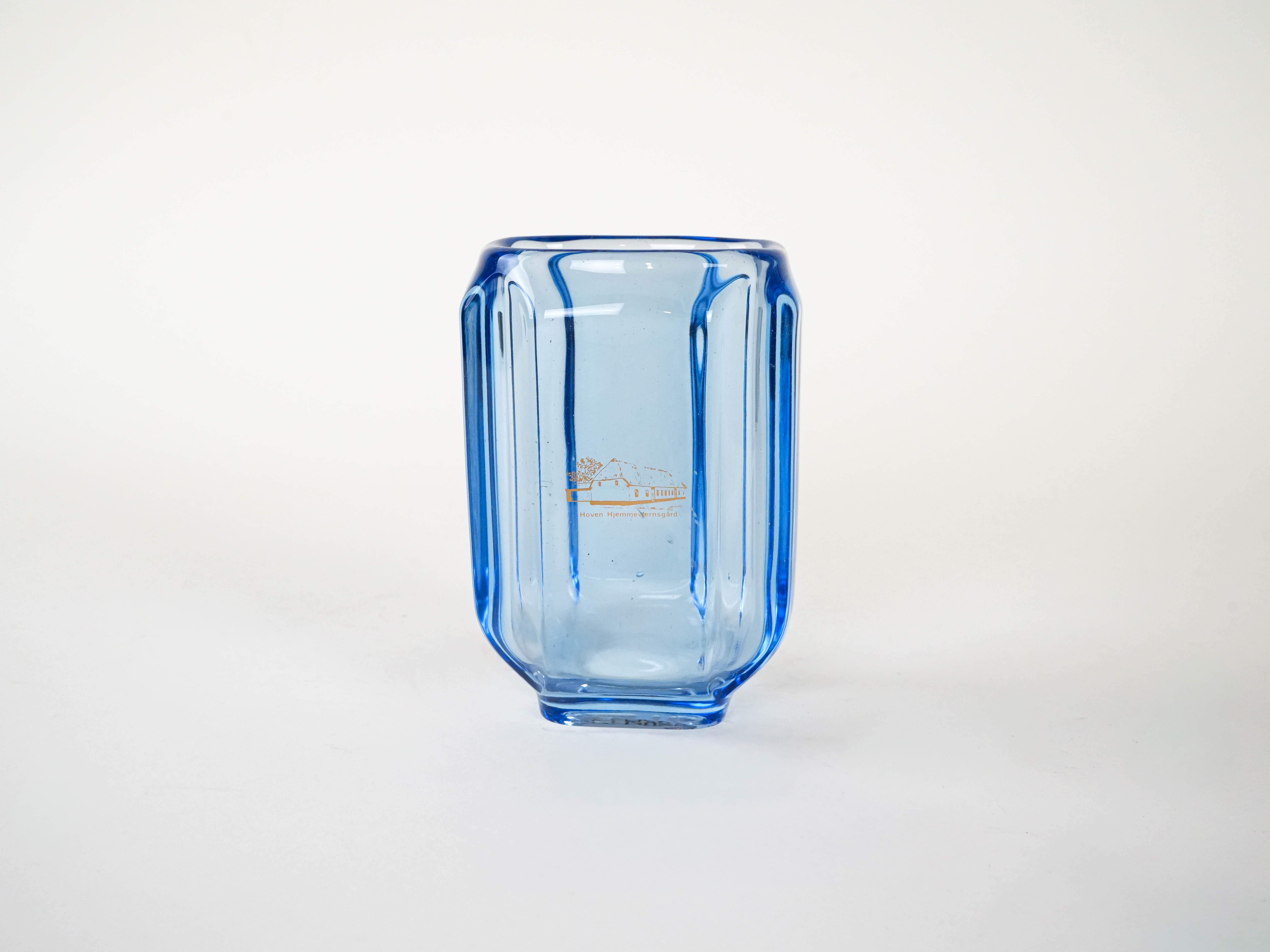 Blaue Glasvase 1960er Jahre