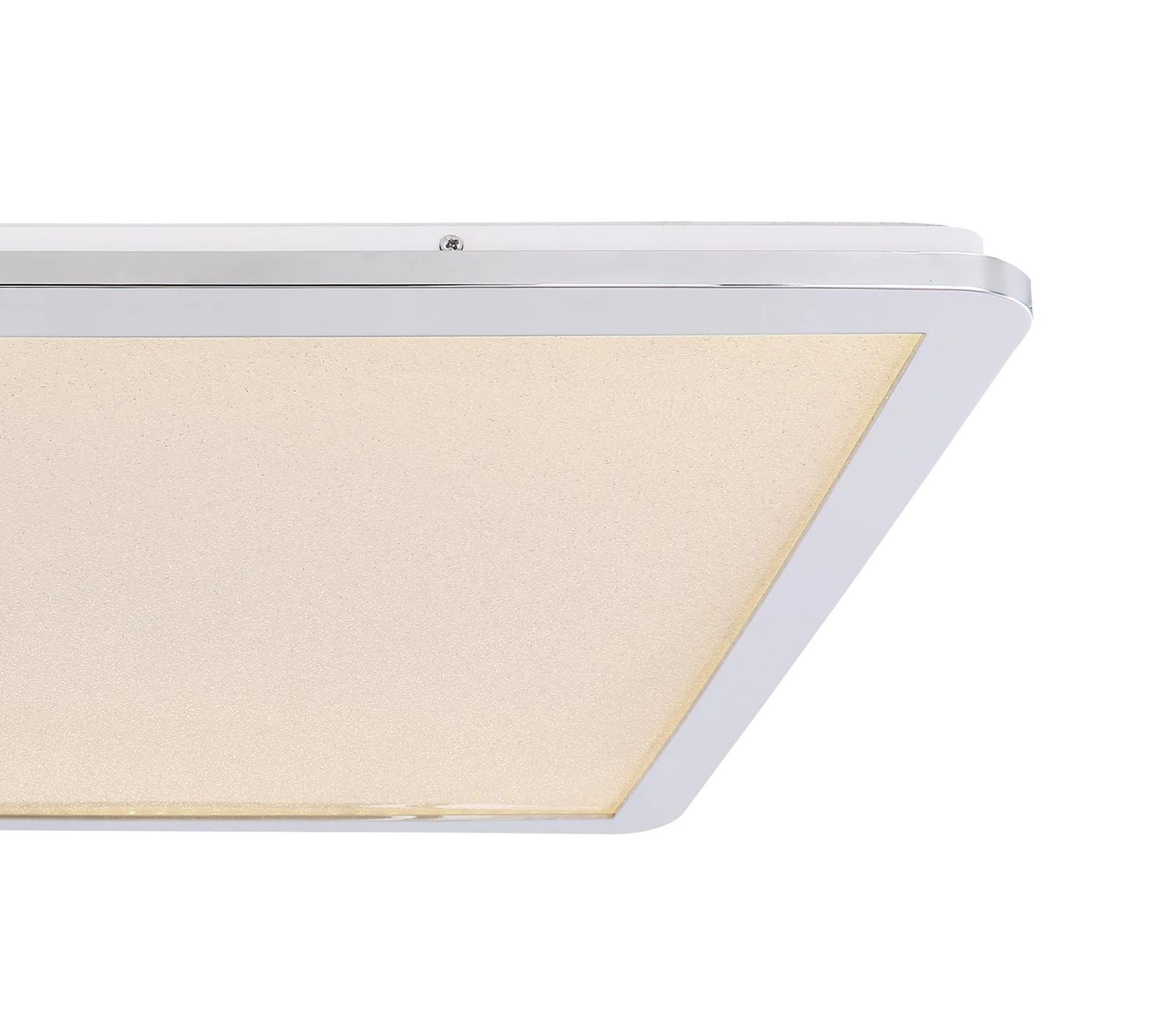 LED Deckenleuchte 1-flammig Glas Eisen Silber