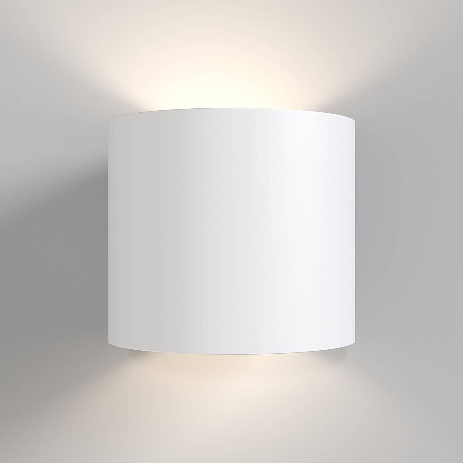 1-Flammig Wandleuchte Rond Aluminium Weiß