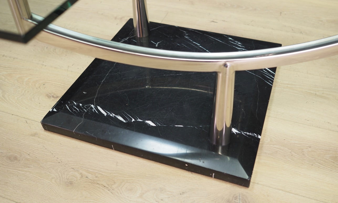 Vintage Coffee Table Metal Glass Transparent 1990s