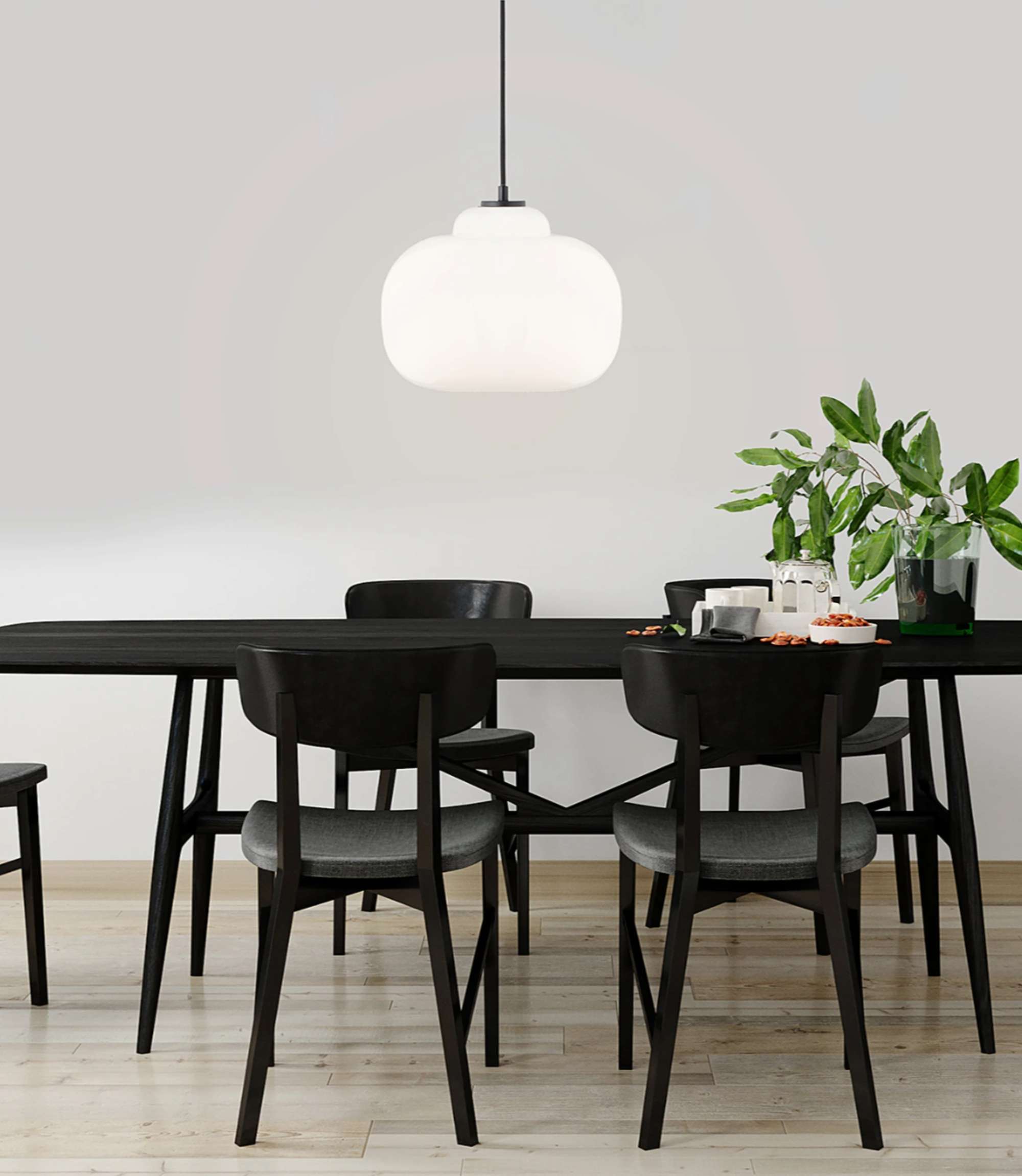 Pendant light 1-light glass metal white