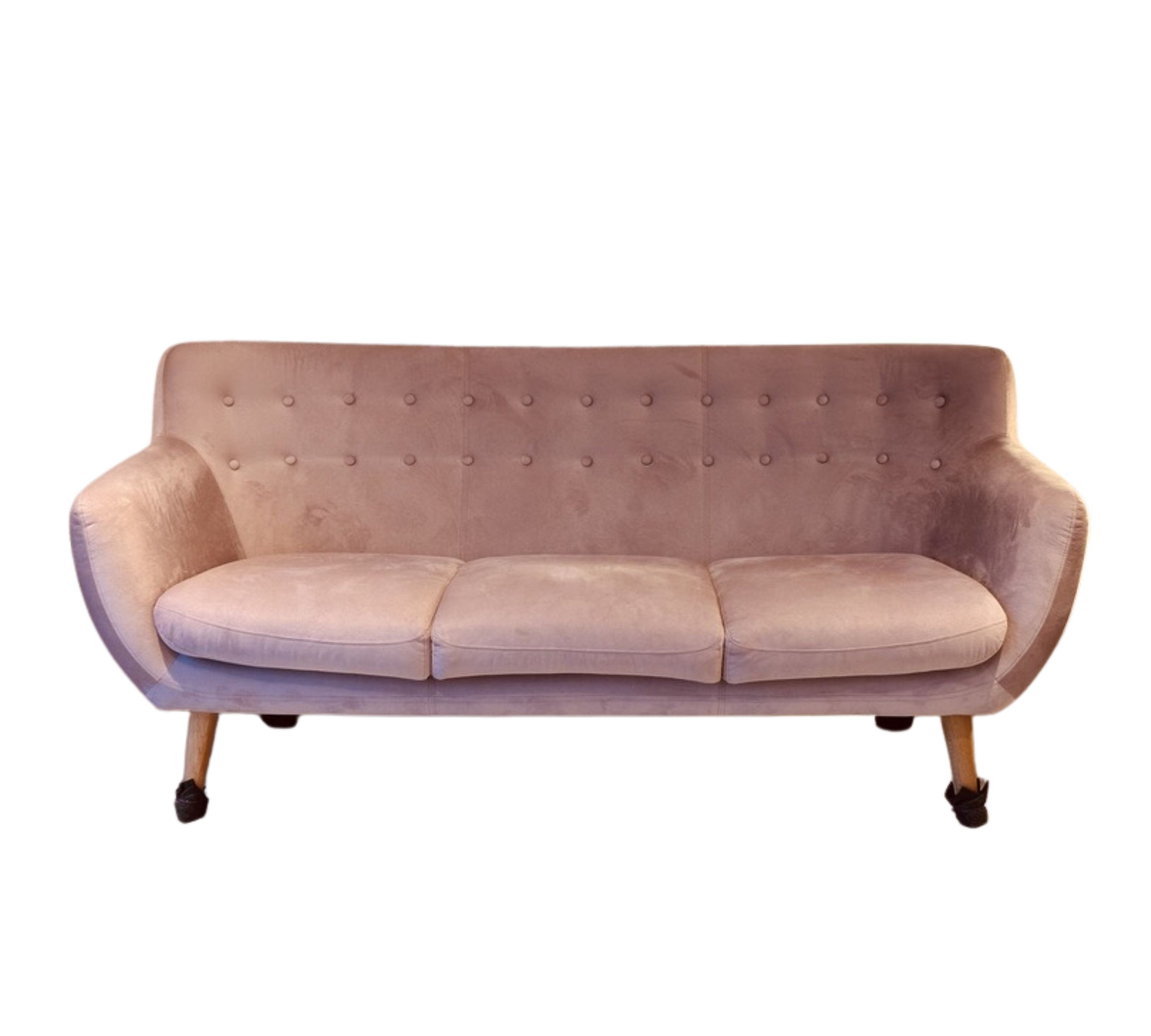 Anne Sofa 3-Sitzer Velour Lux Vintage Rosa