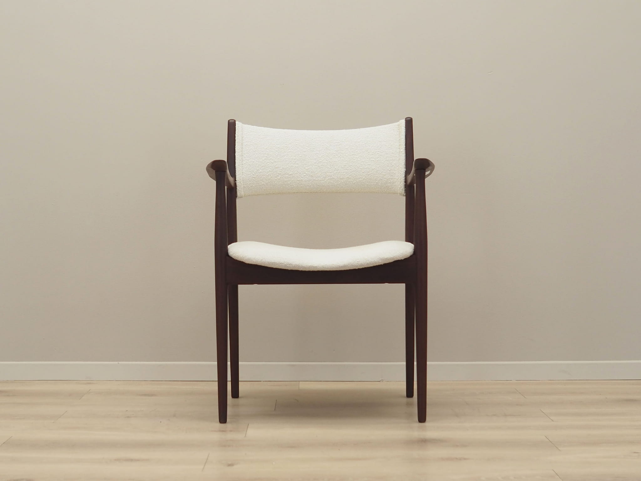 Vintage armchair Teak wood Textile Cream 1960s