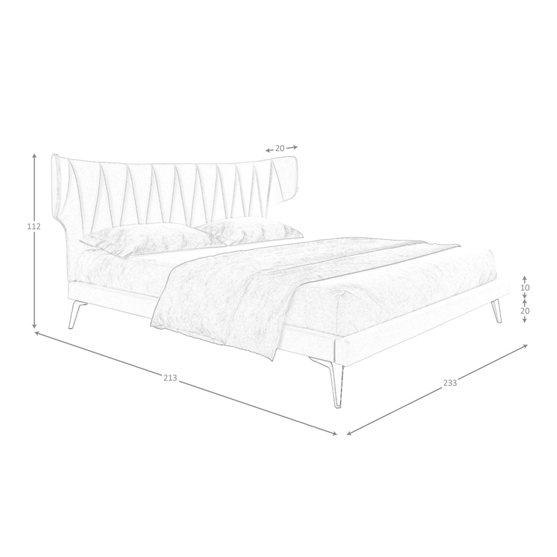 Hellgraues Stoffbett 7160