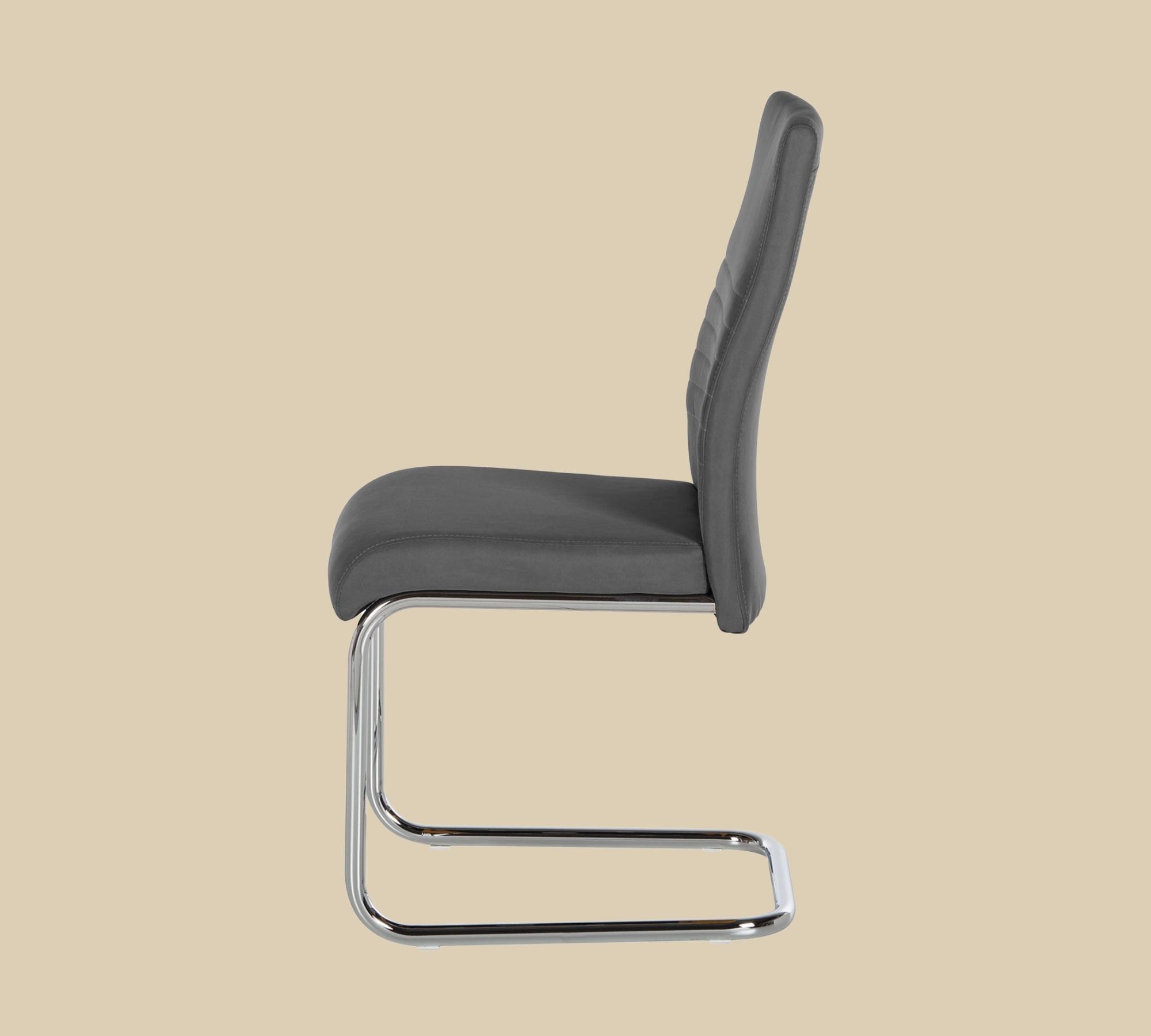 Freischwinger Claras Webstoff Grau 2er Set