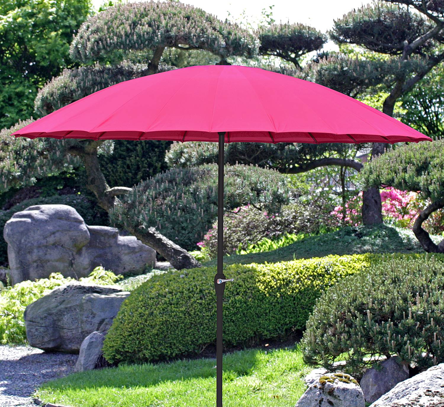 Parasol Hoxter Steel Woven Fabric Pink