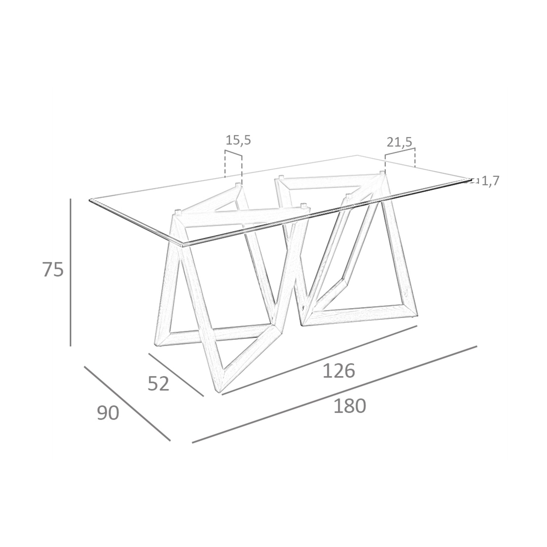 Dining table Glass Brown