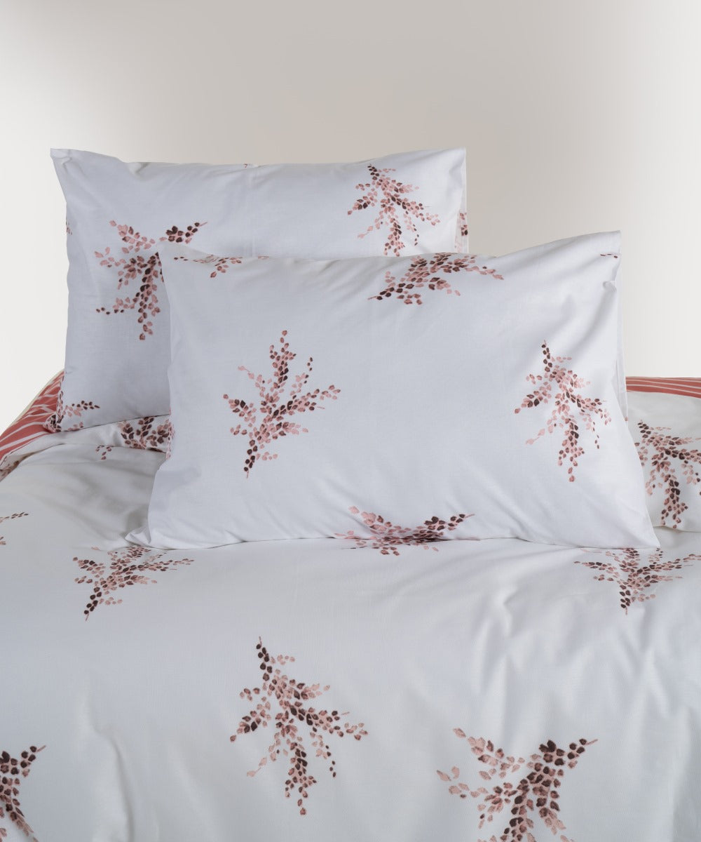 Bed linen set Cotton Pink White 220x240cm