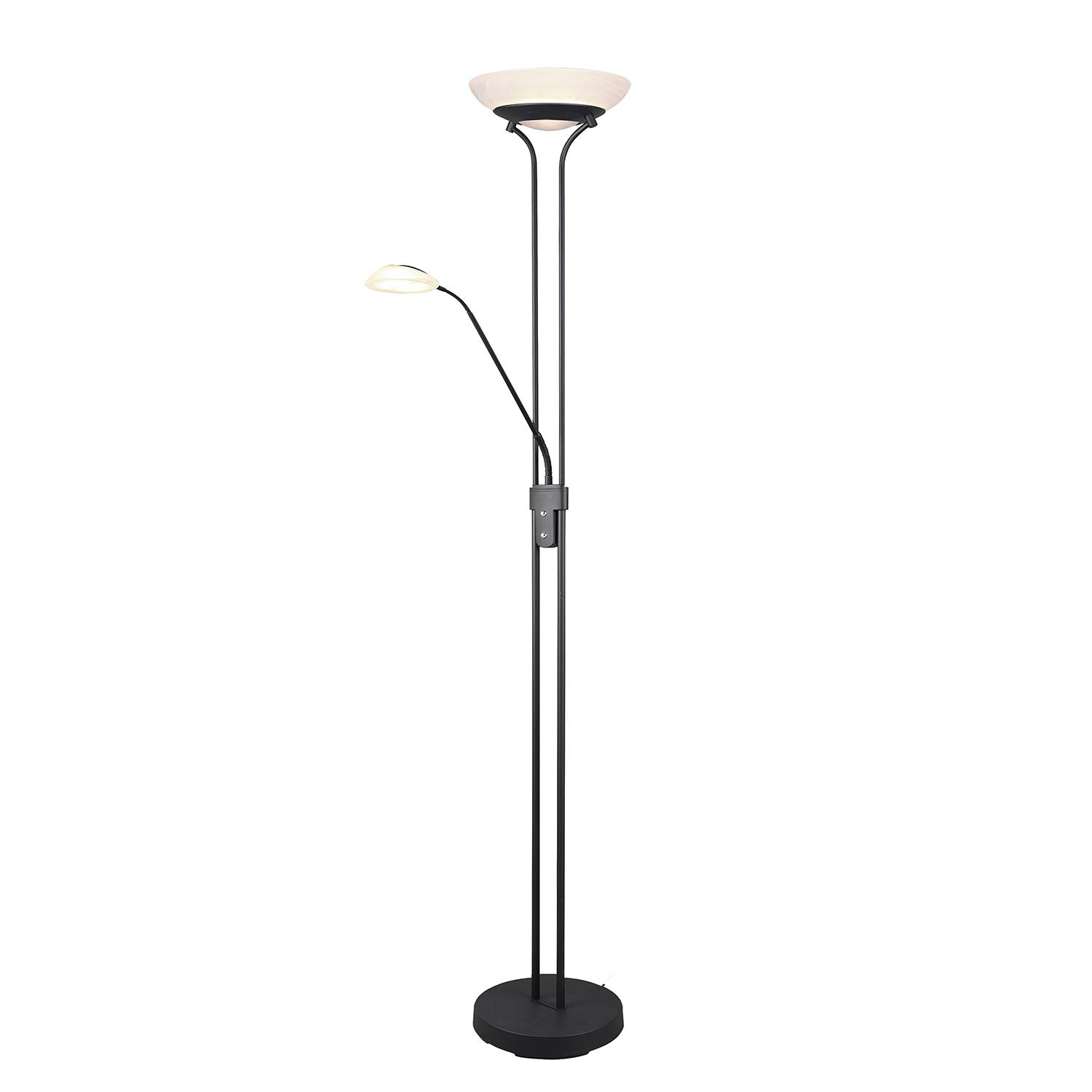LED-Stehleuchte Orson Glas Aluminium Schwarz