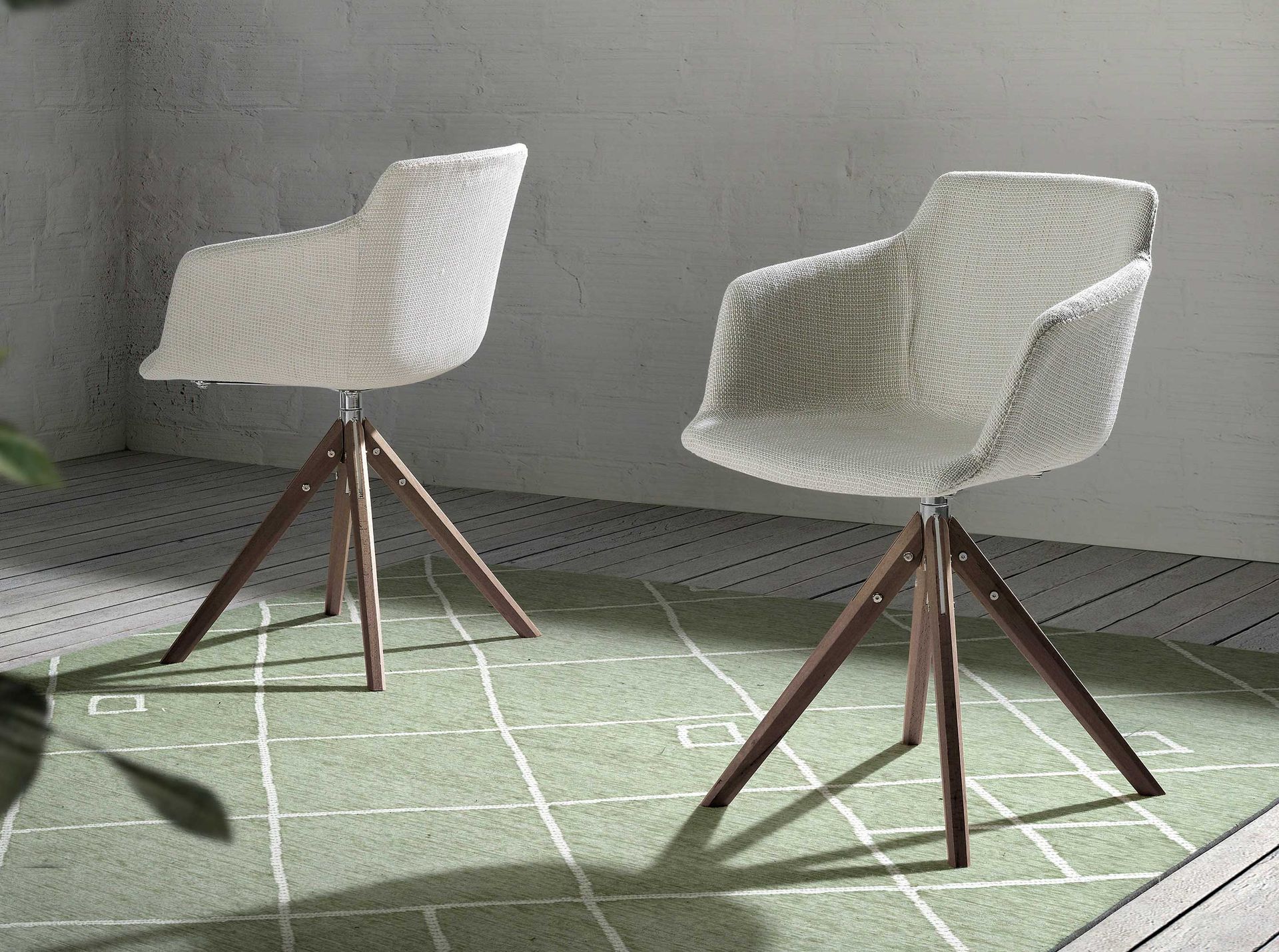 Revolving chair Textile Beige