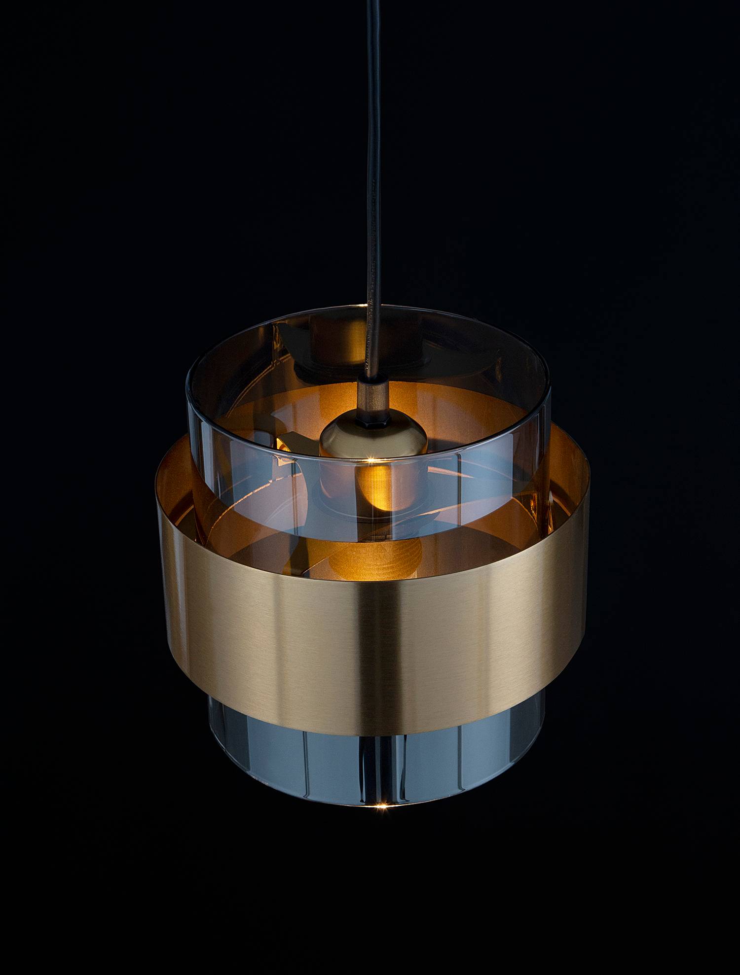 Sianna Type A Pendant Light Smoked Glass Gold