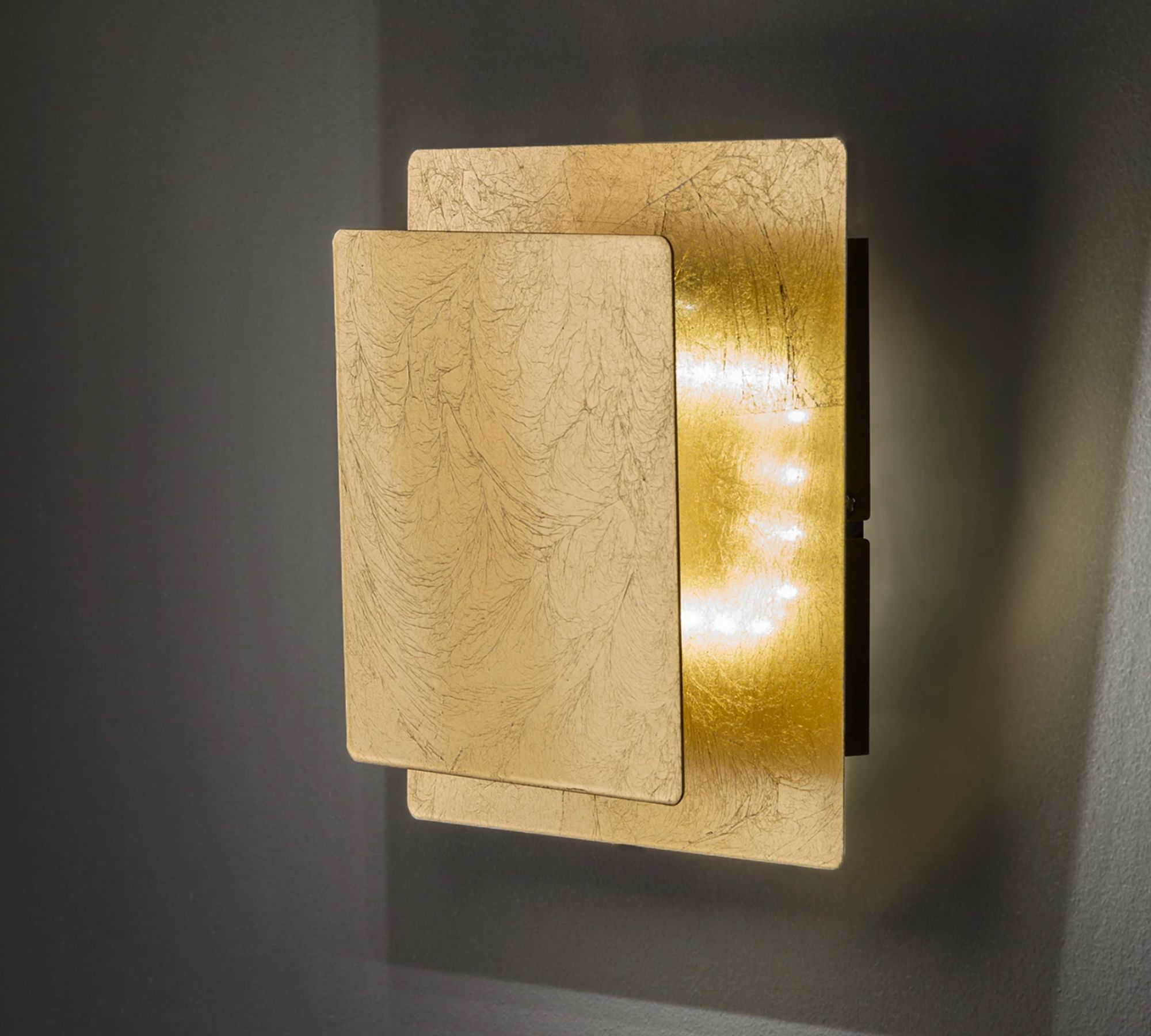 1-Flammige LED Wandleuchte Eisen Goldoptik