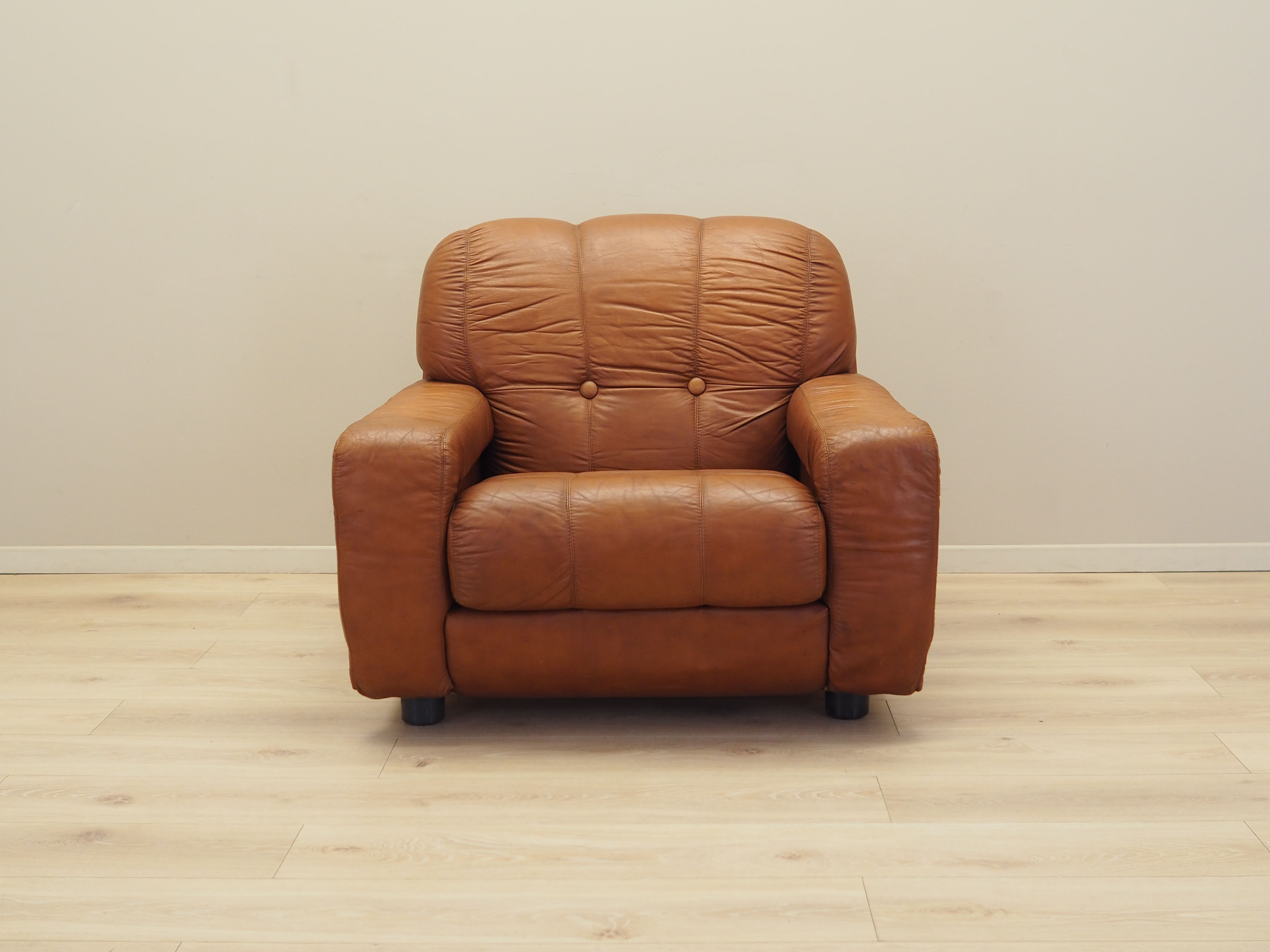 Sessel Leder Braun 1970er Jahre