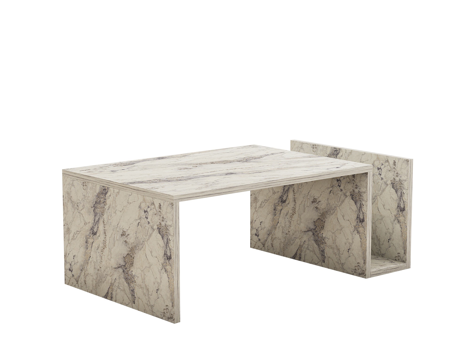 Memo Couchtisch Holz Freesia Marmor