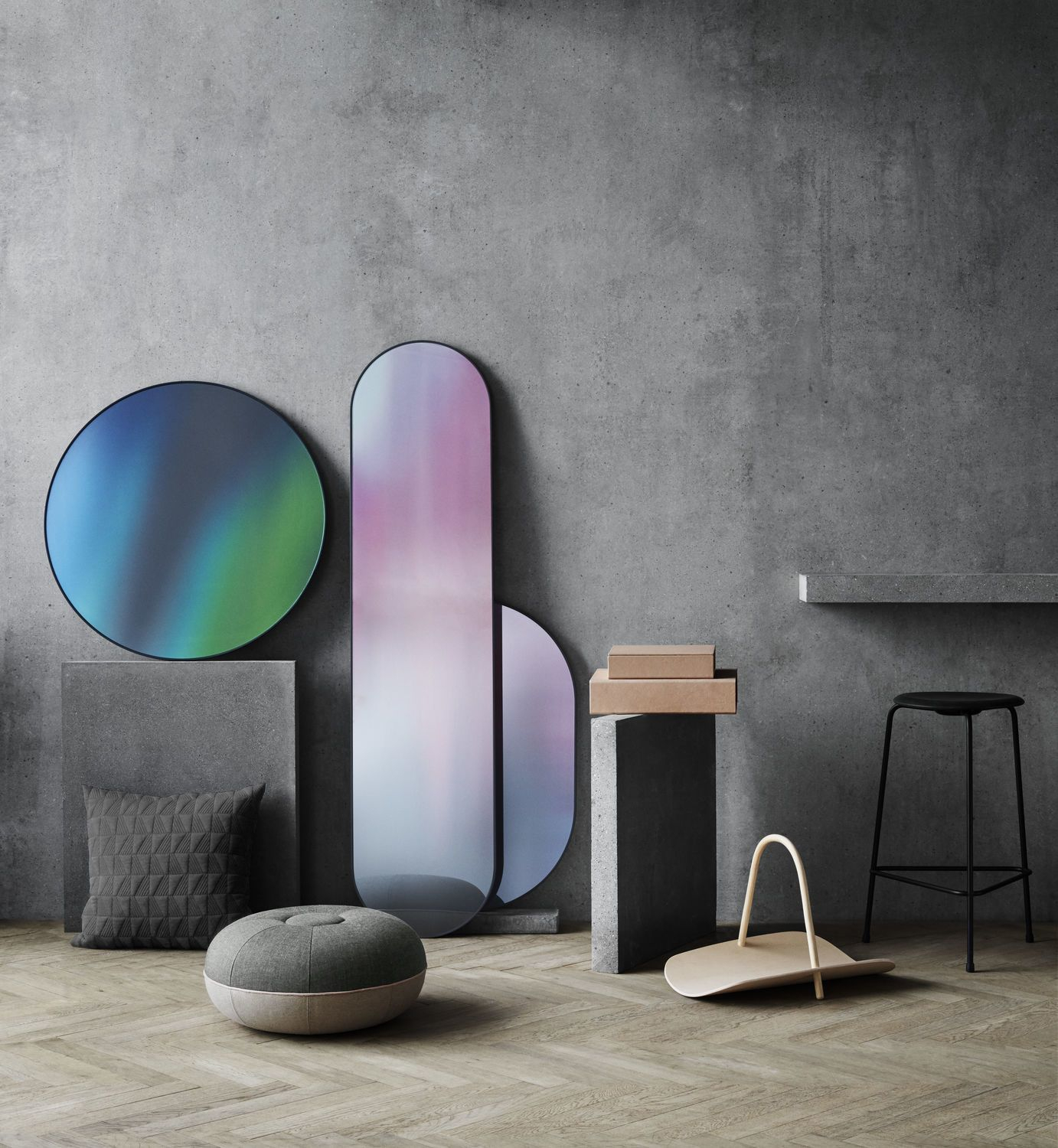 Pouf Small Grau