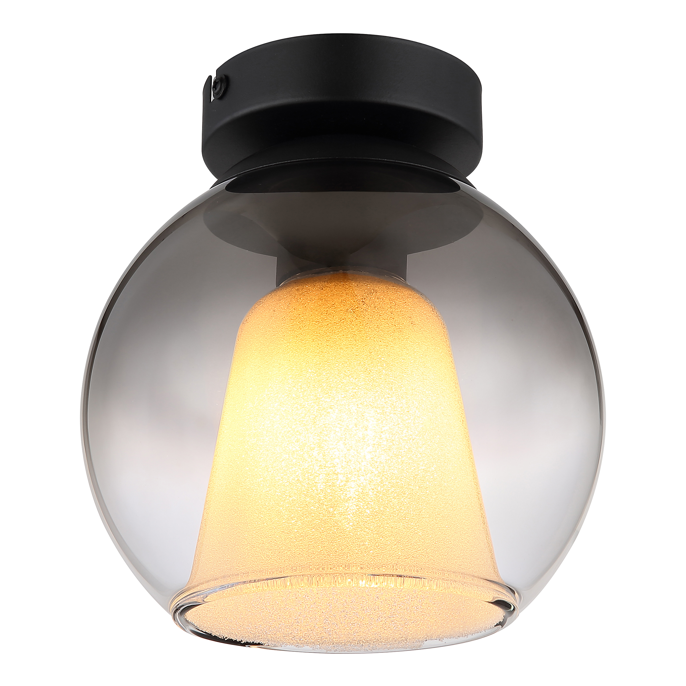 Barry Typ B Deckenleuchte 1-flammig Rauchglas Eisen