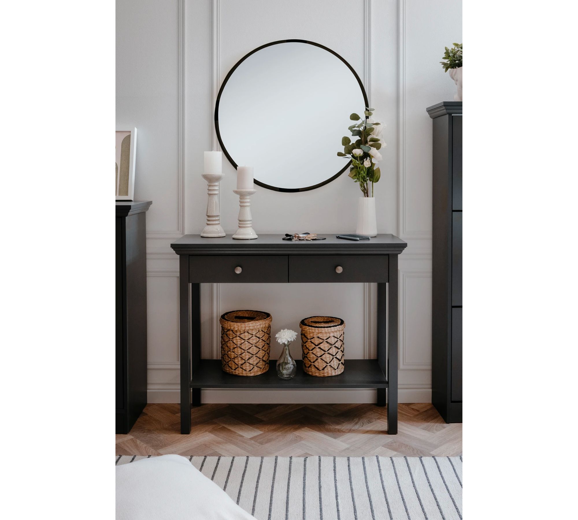 Konsolentisch Holz Foliert Anthrazit