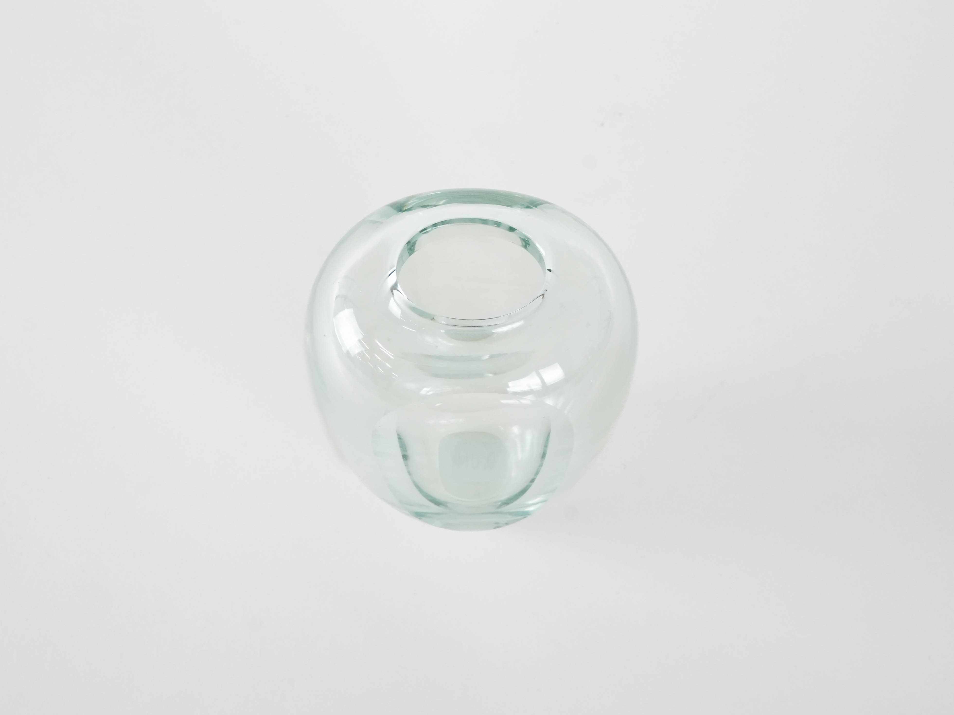 Gl Vase Transparent 1960er Jahre