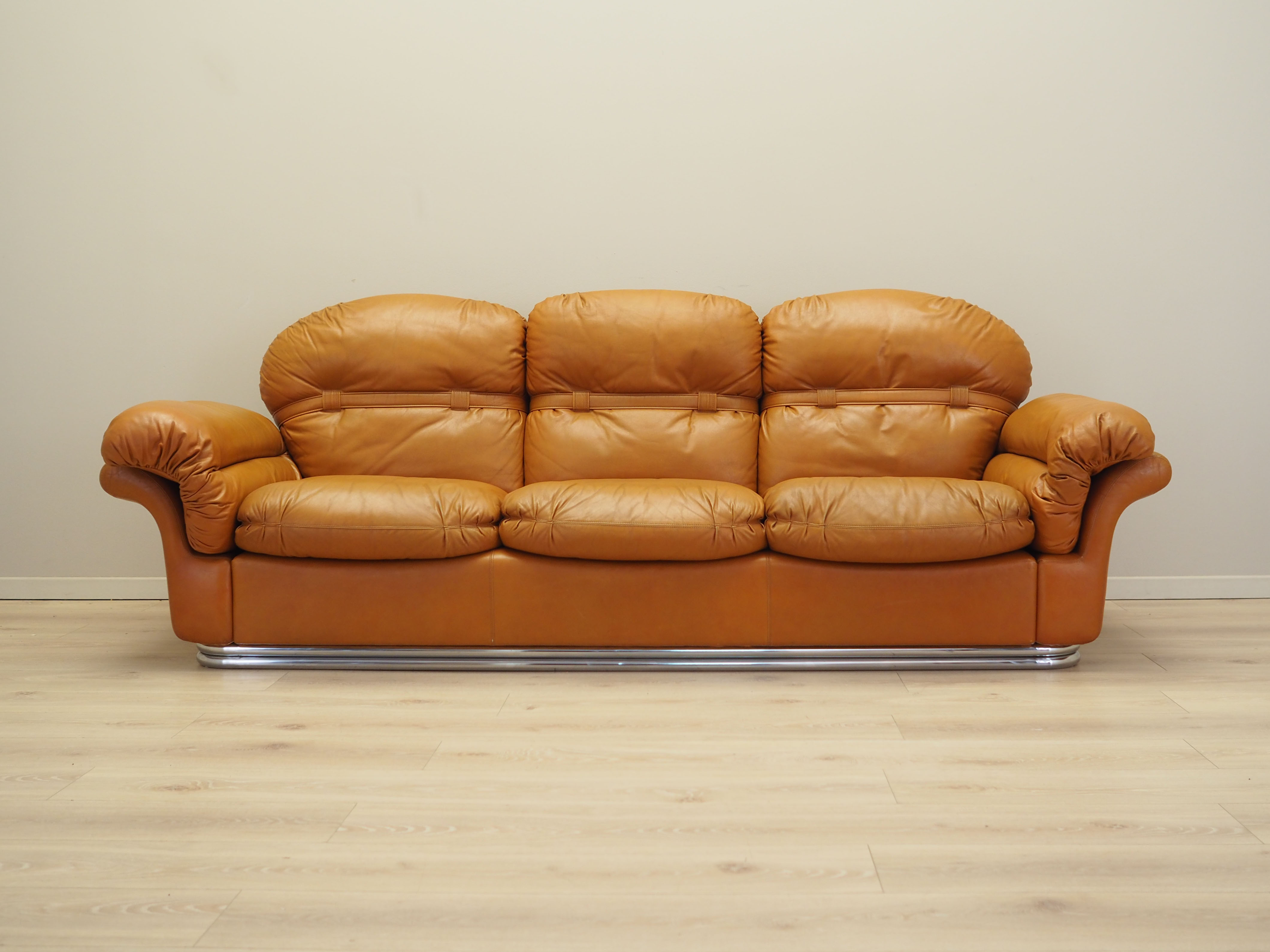 Sofa Leder Braun 1960er Jahre