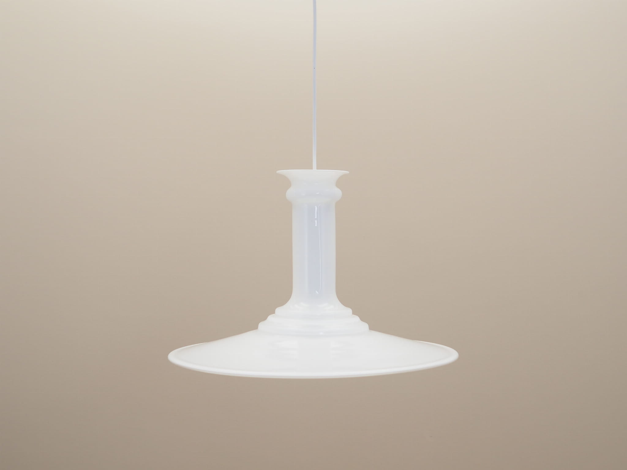 Pendant lamp glass white 1970s