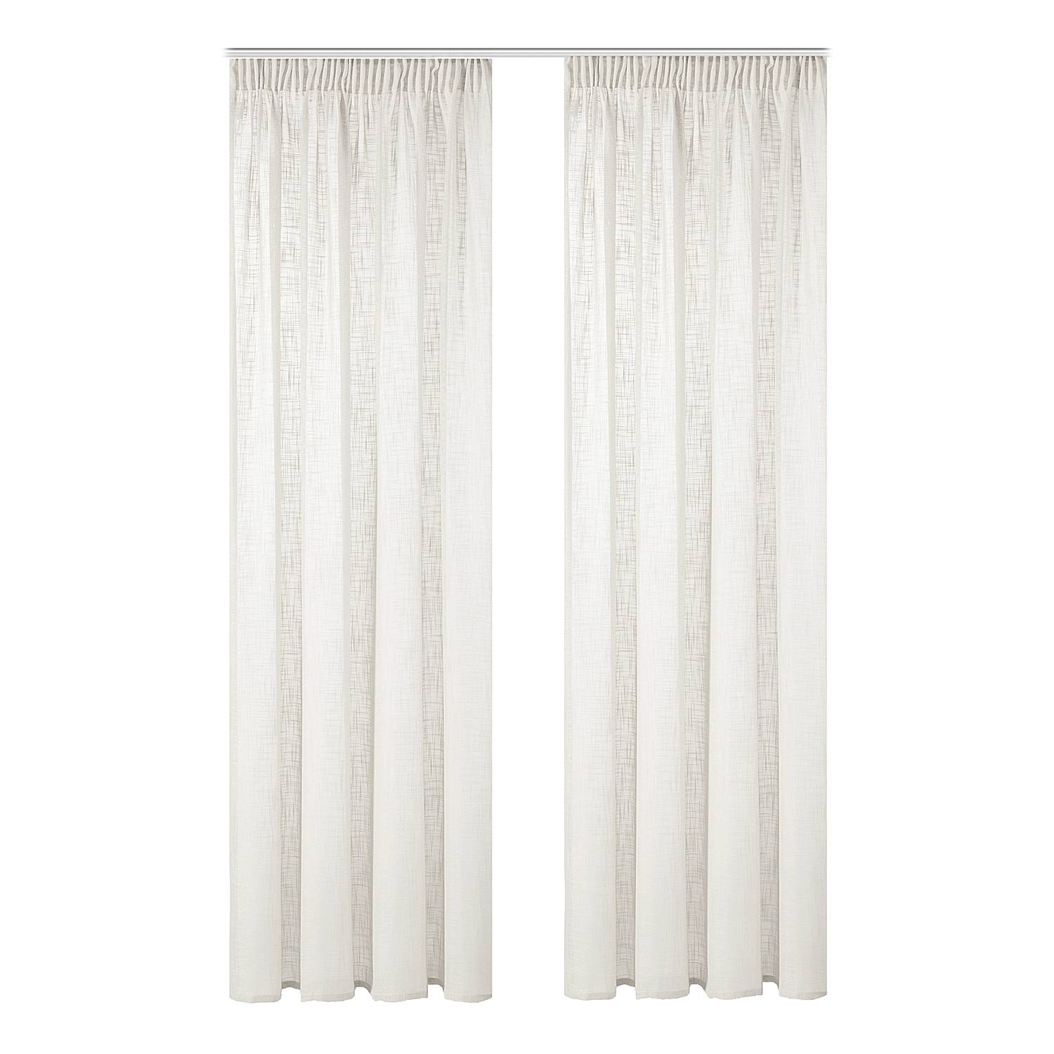 Fertiggardine Softy 2er-Set Polyester Wollweiß 140 x 245 cm