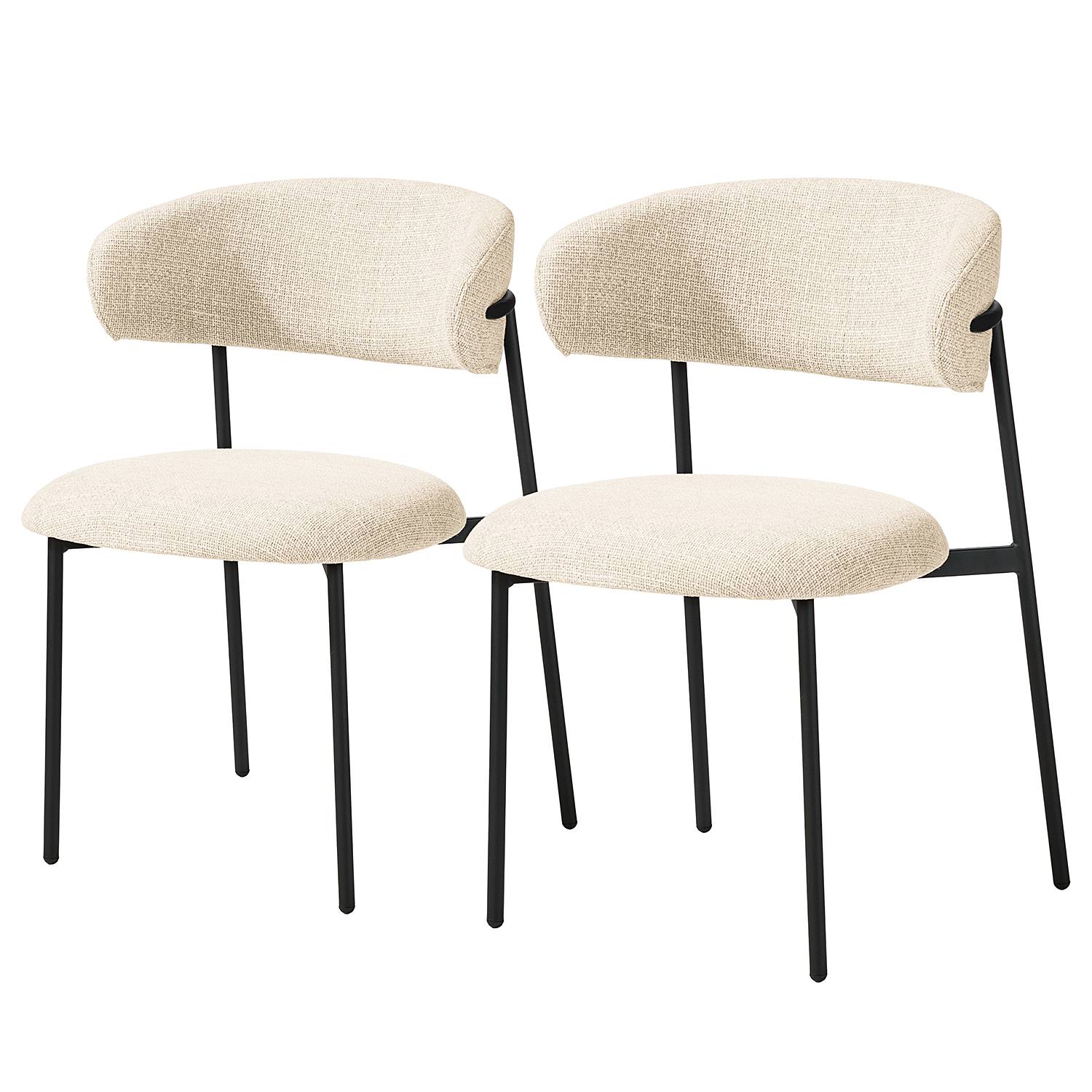 2x Polsterstuhl Podington Creme