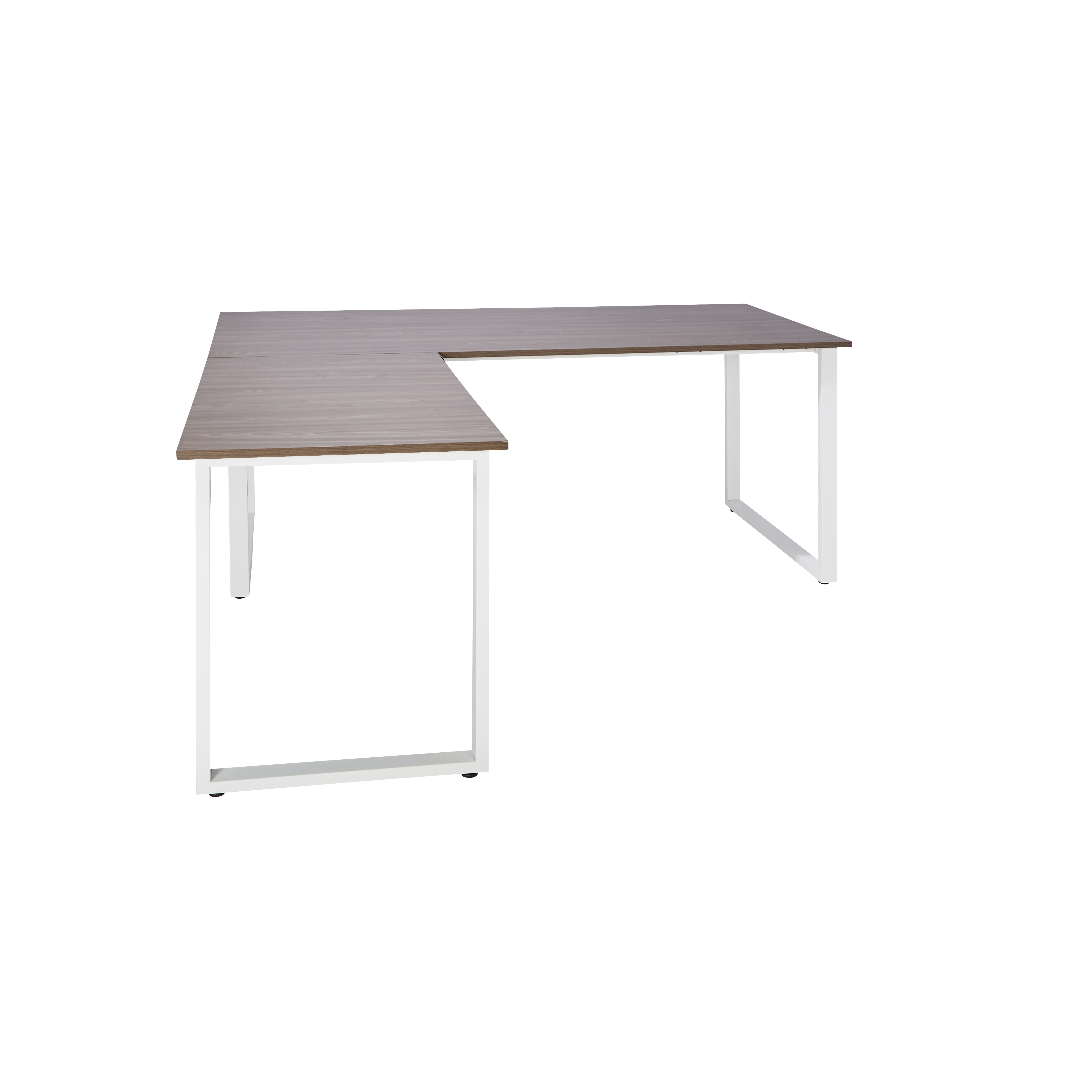 Corner desk wood decor grey white 180 x 180 cm