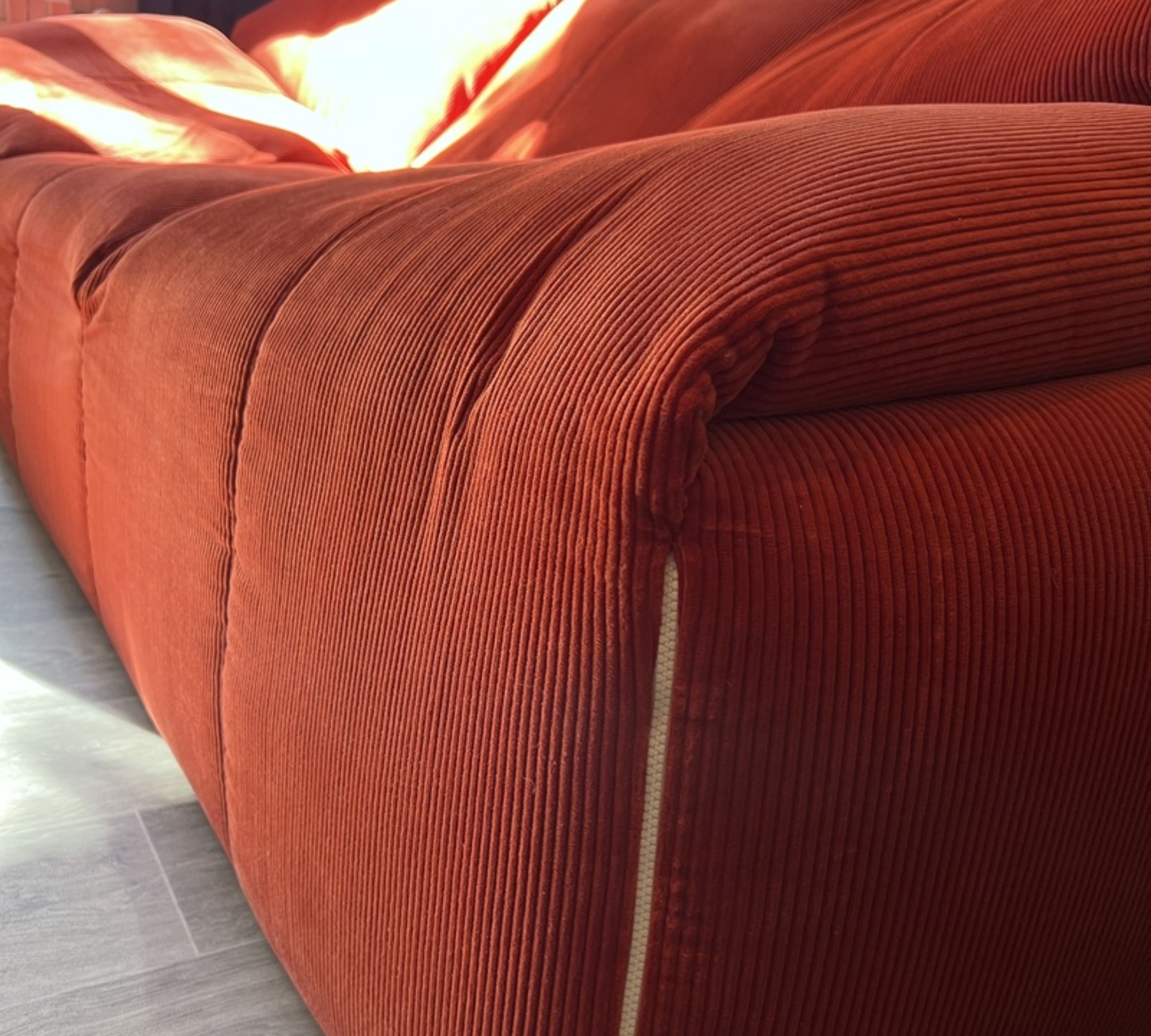 Plumy Sofa 3-Sitzer Baumwolle Rot