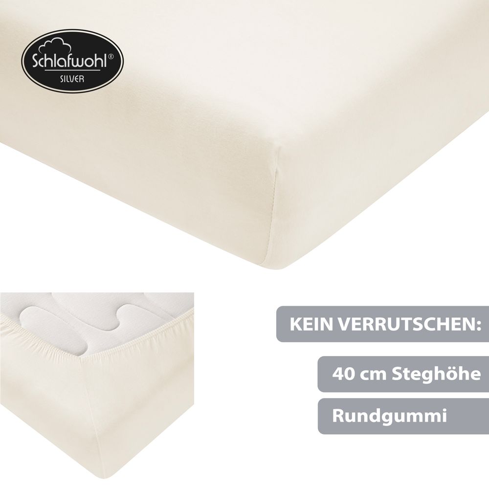 Spannleintuch für Boxspringbett aus Baumwolle Creme