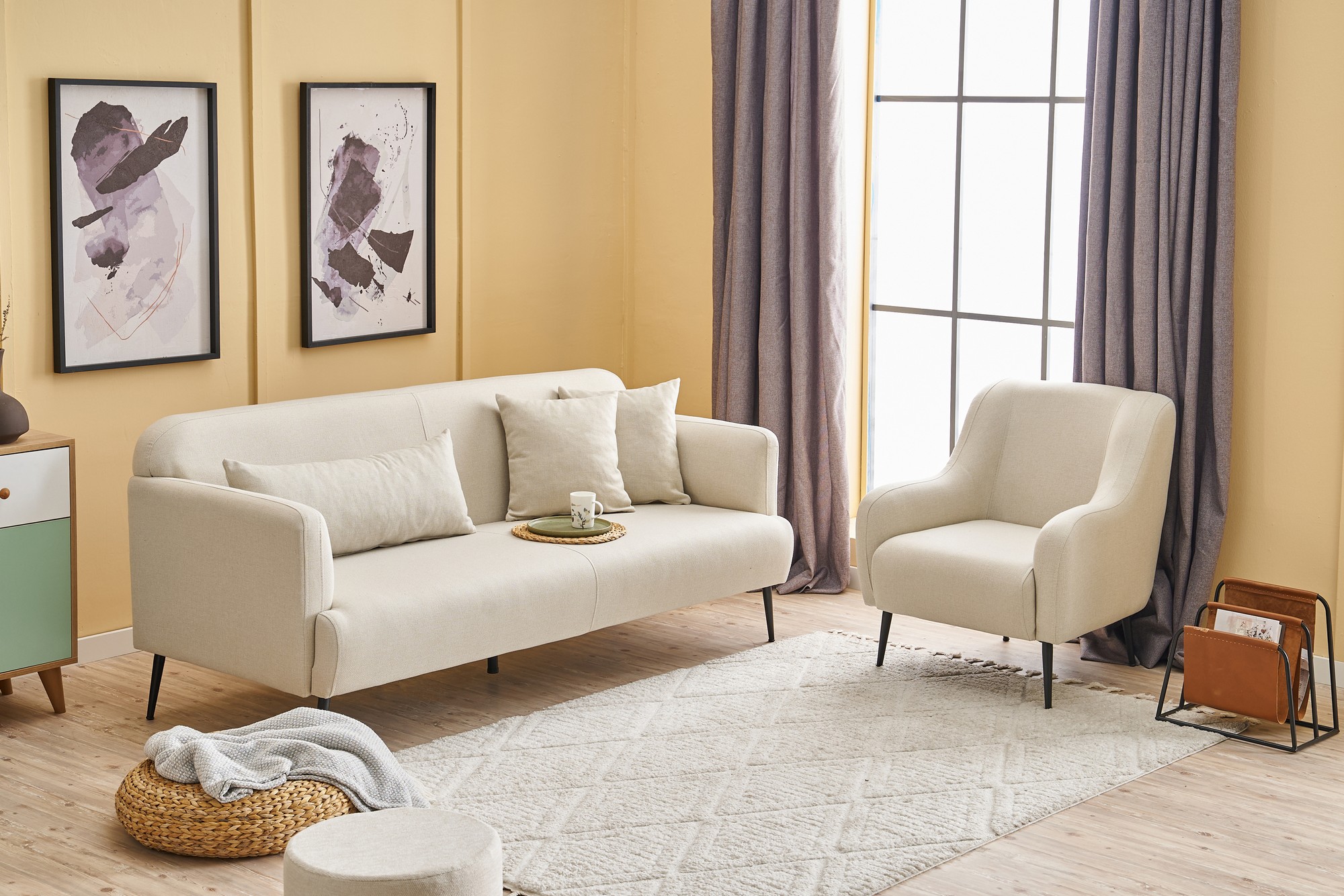 Revos Sofa 3-Sitzer Creme