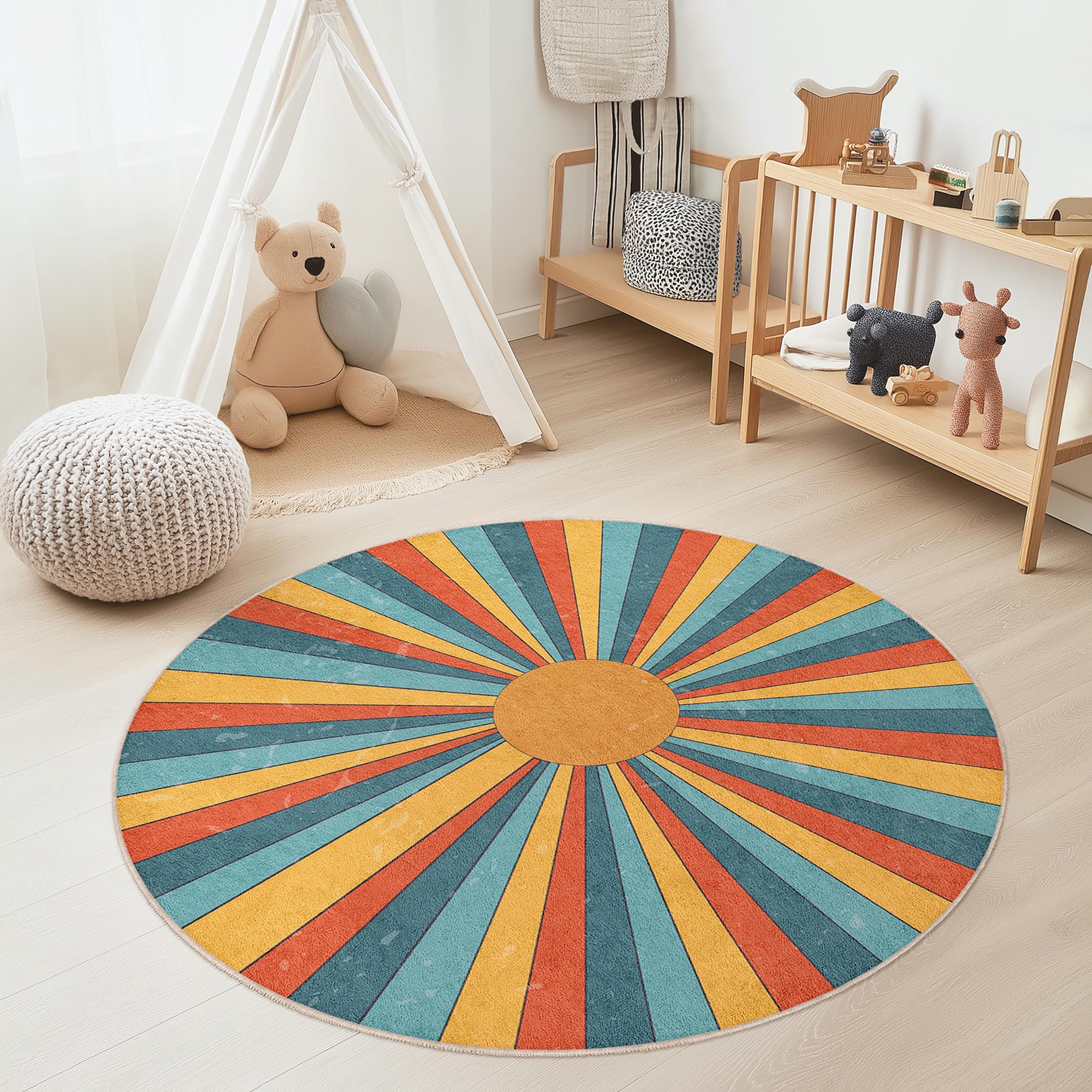 Sonnenstrahl Kinderteppich Mehrfarbig ⌀120cm
