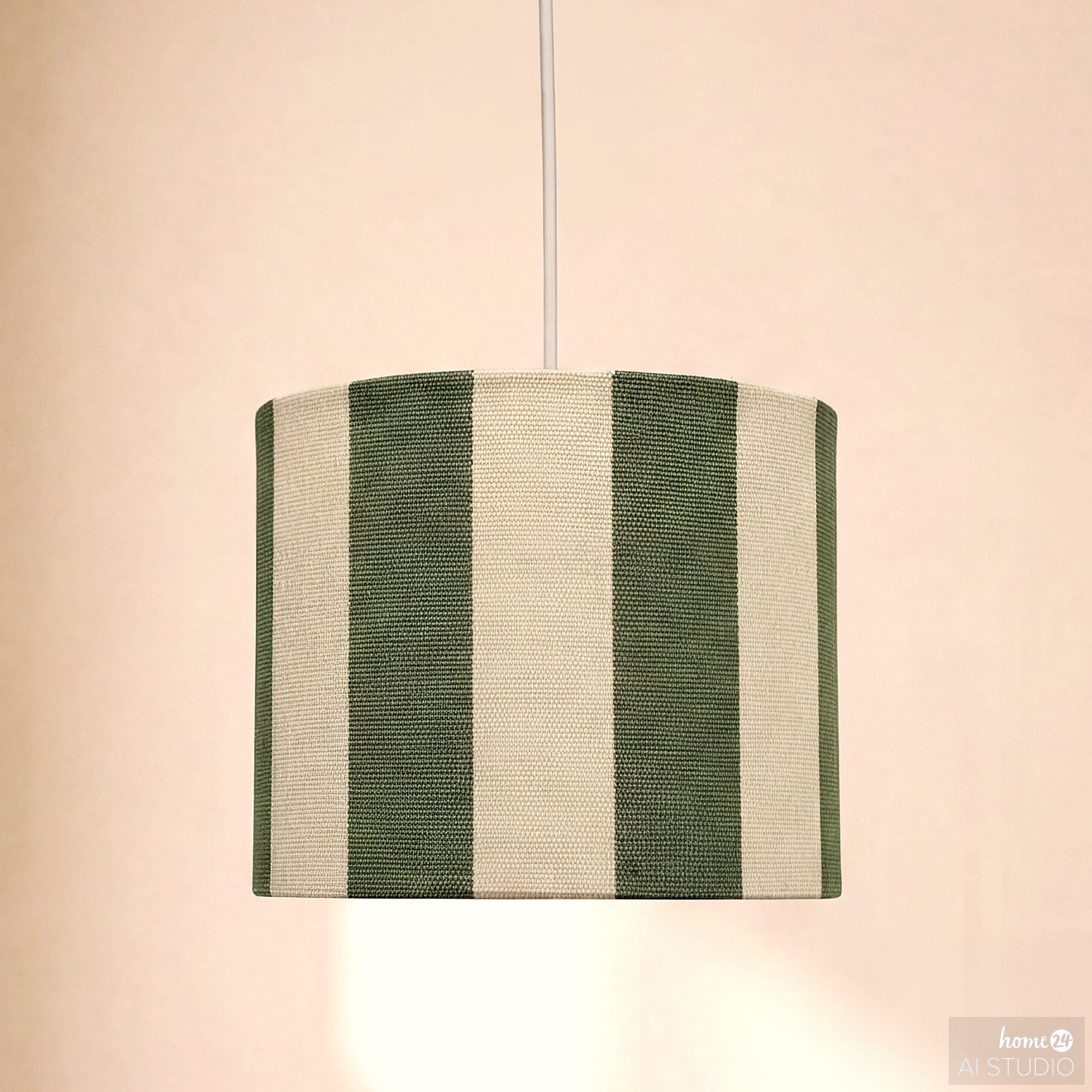 Pendant light Lirum iron / linen 1-bulb green