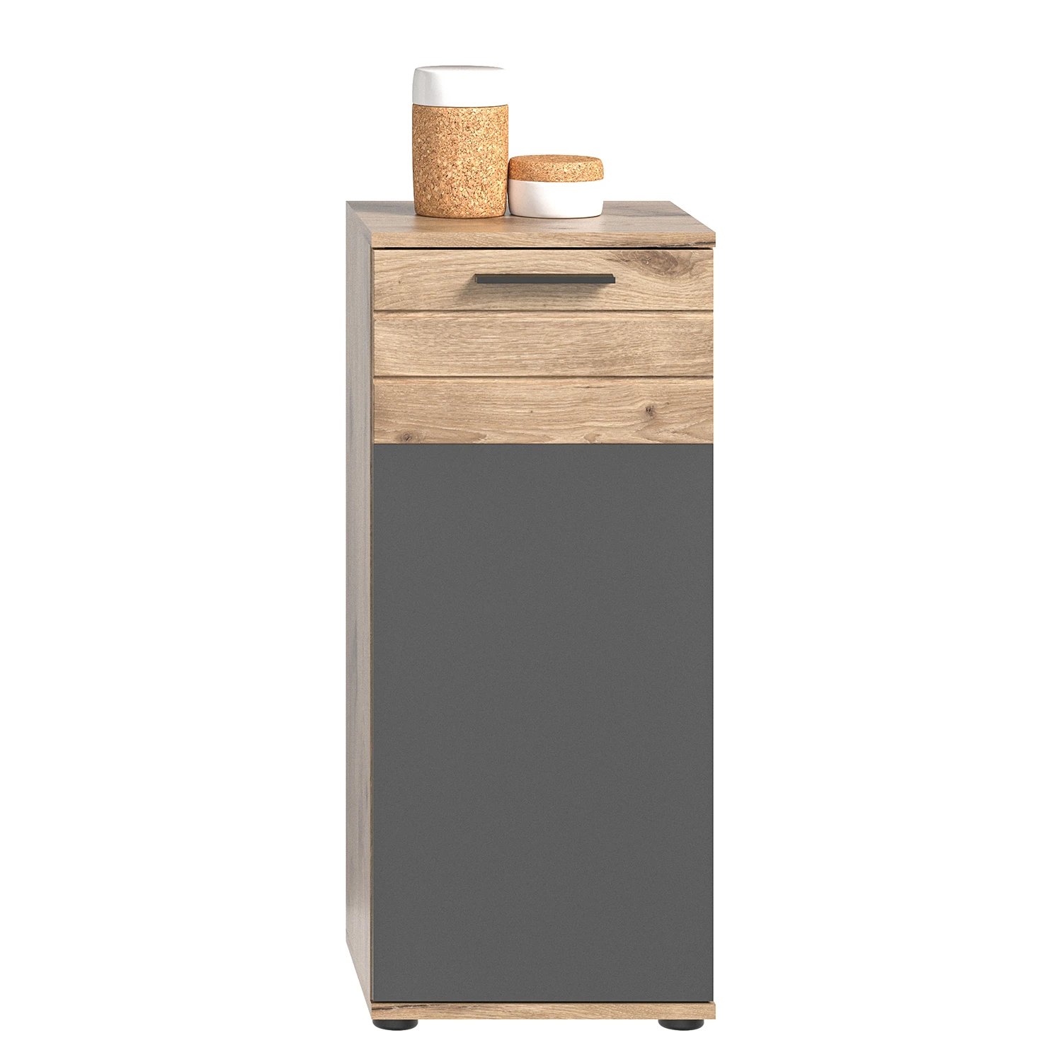 Schrank Holz Braun Grau