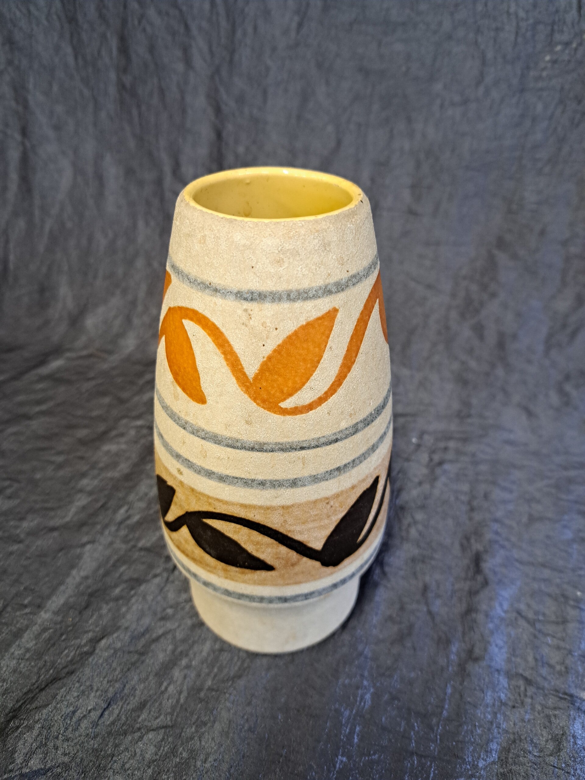 Vintage Vase Ceramic White Black