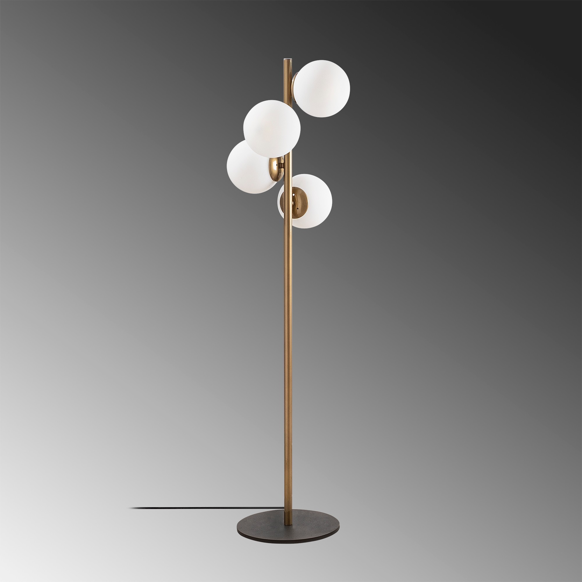 Floor lamp 4 glass spheres Metal Gold 130cm