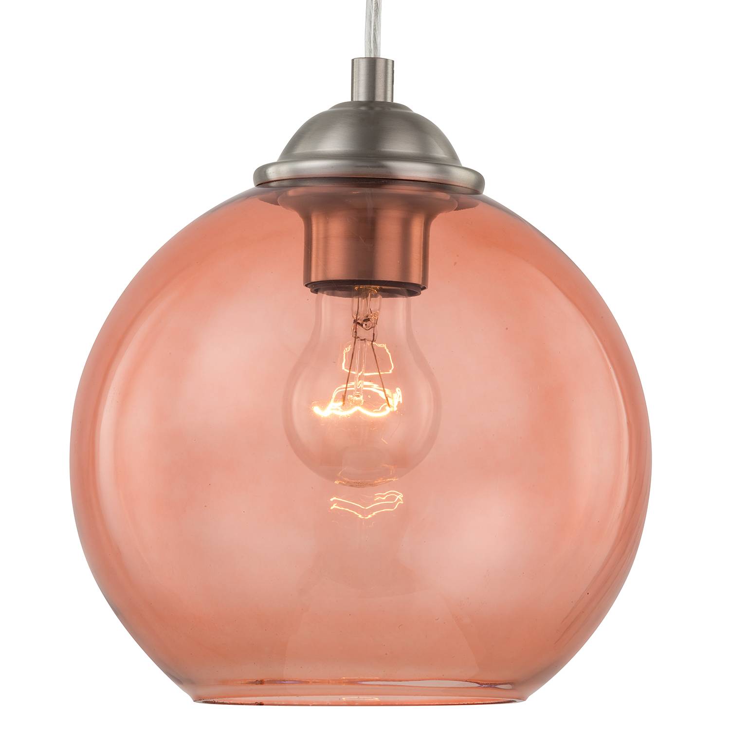 Pendelleuchte Arveda Glas Eisen Rosa