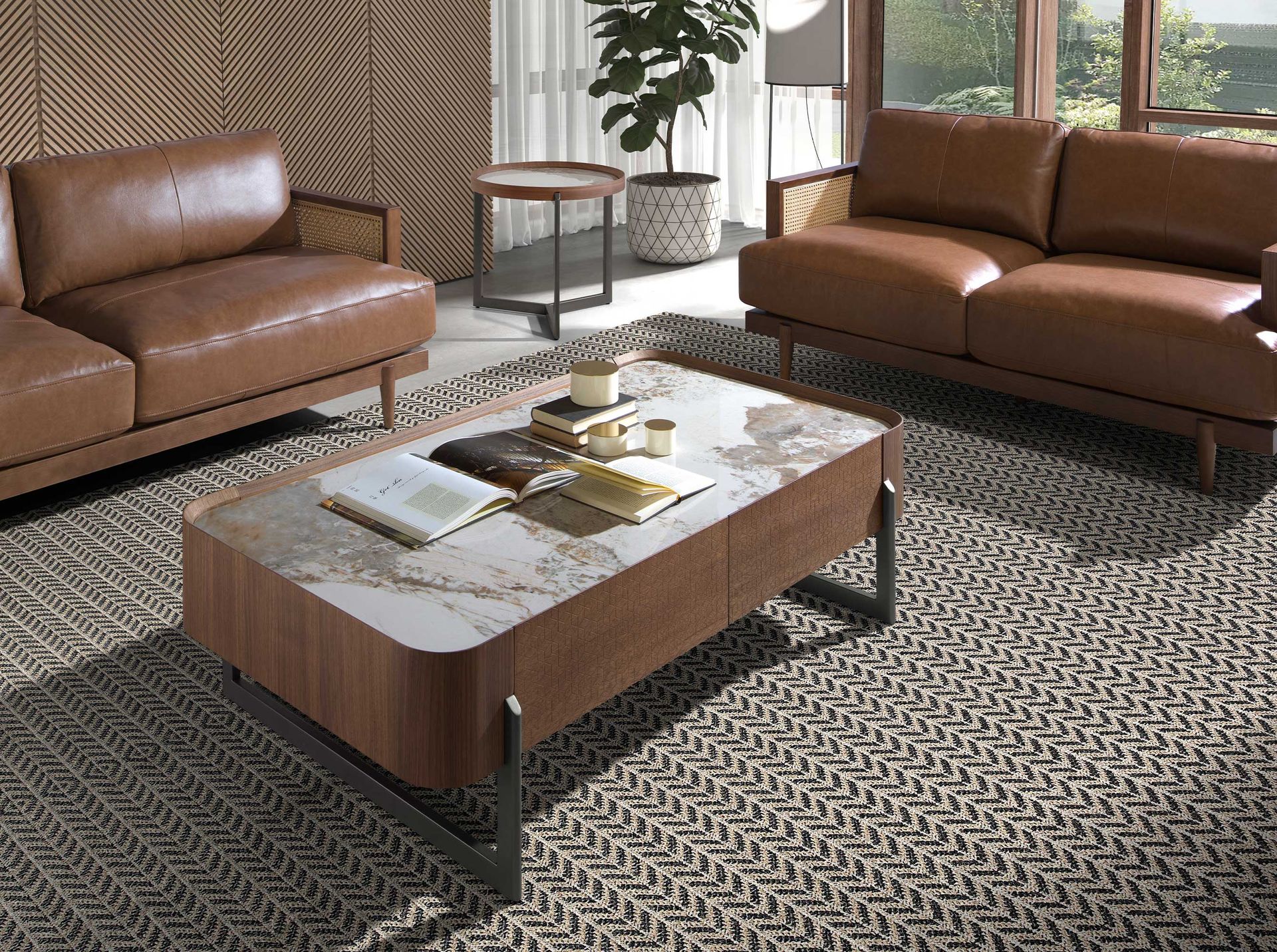 Coffee table 2131 Porcelain marble Brown