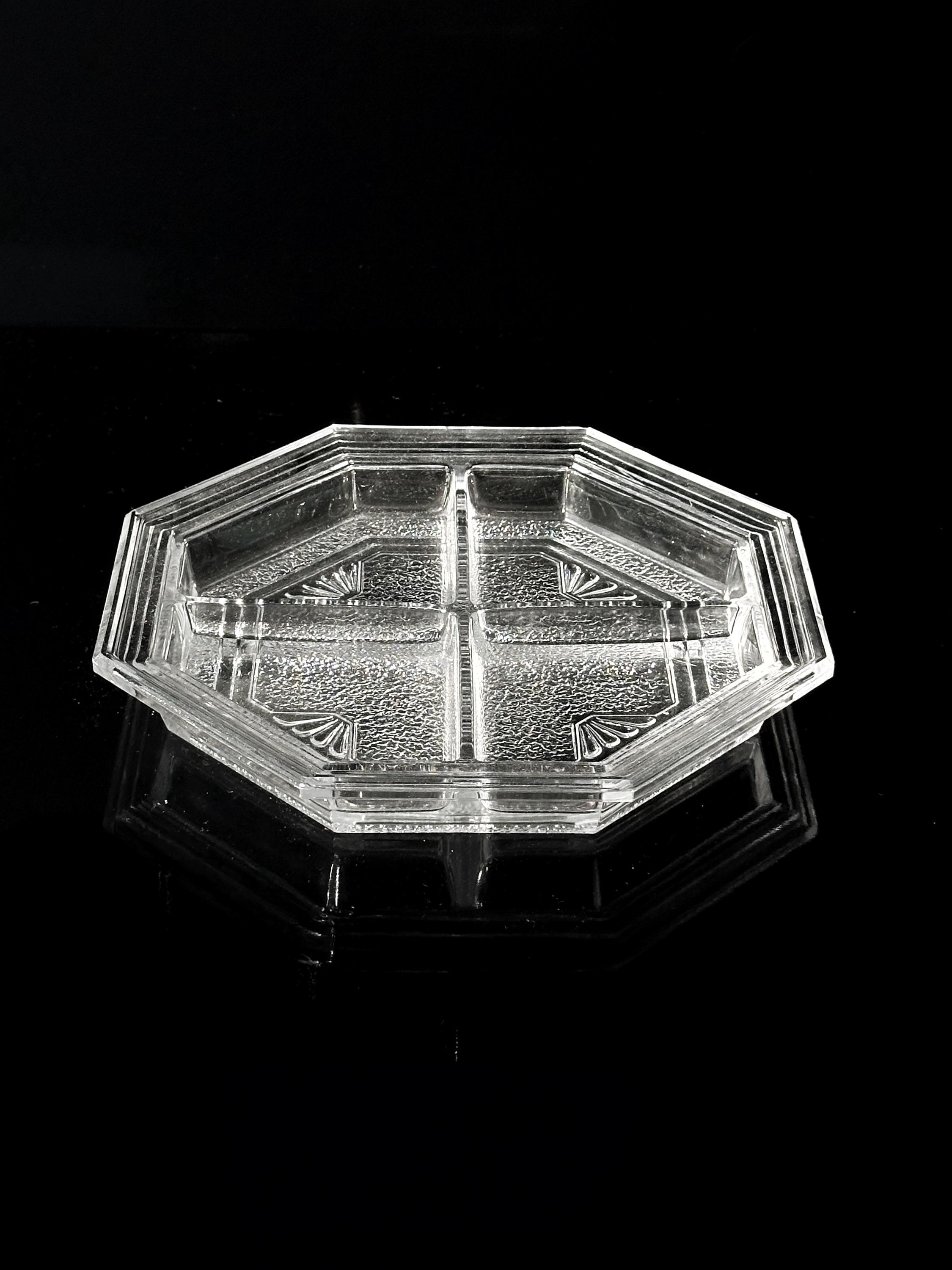 Vintage Art Deco Revival Plate Lead Crystal 1980s