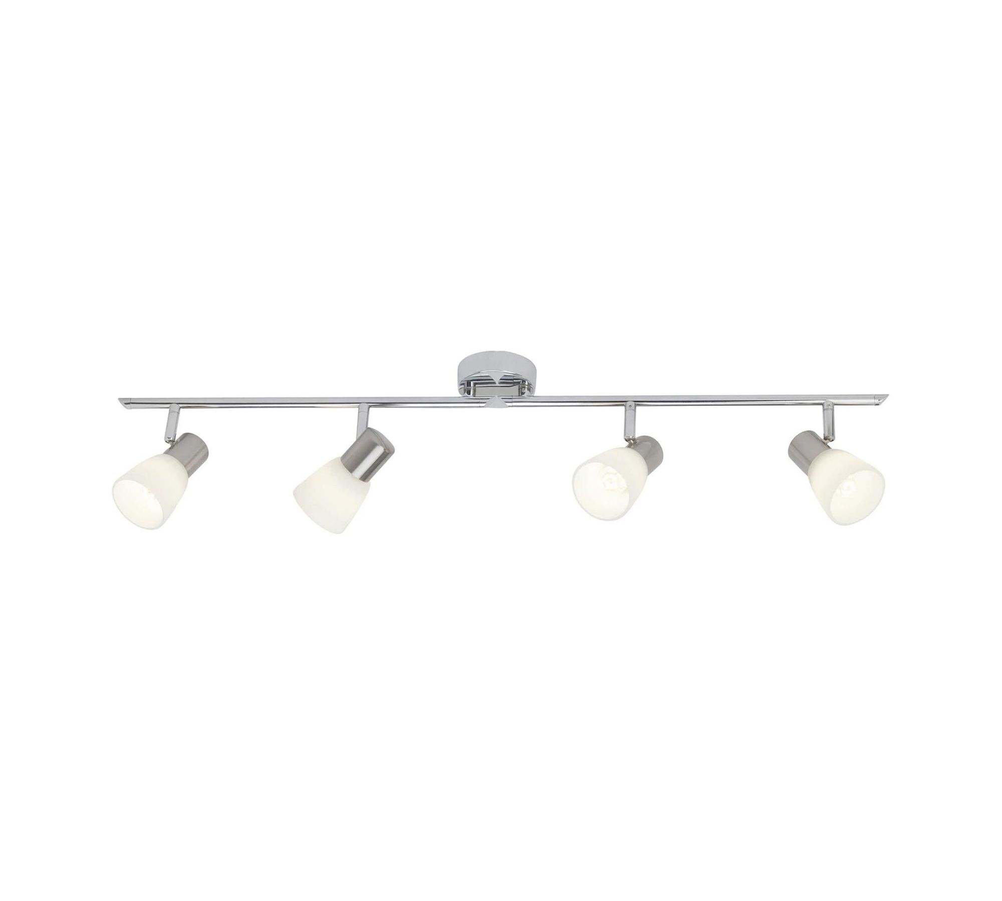 LED Ceiling light 4-lamp Metal Glass Silver