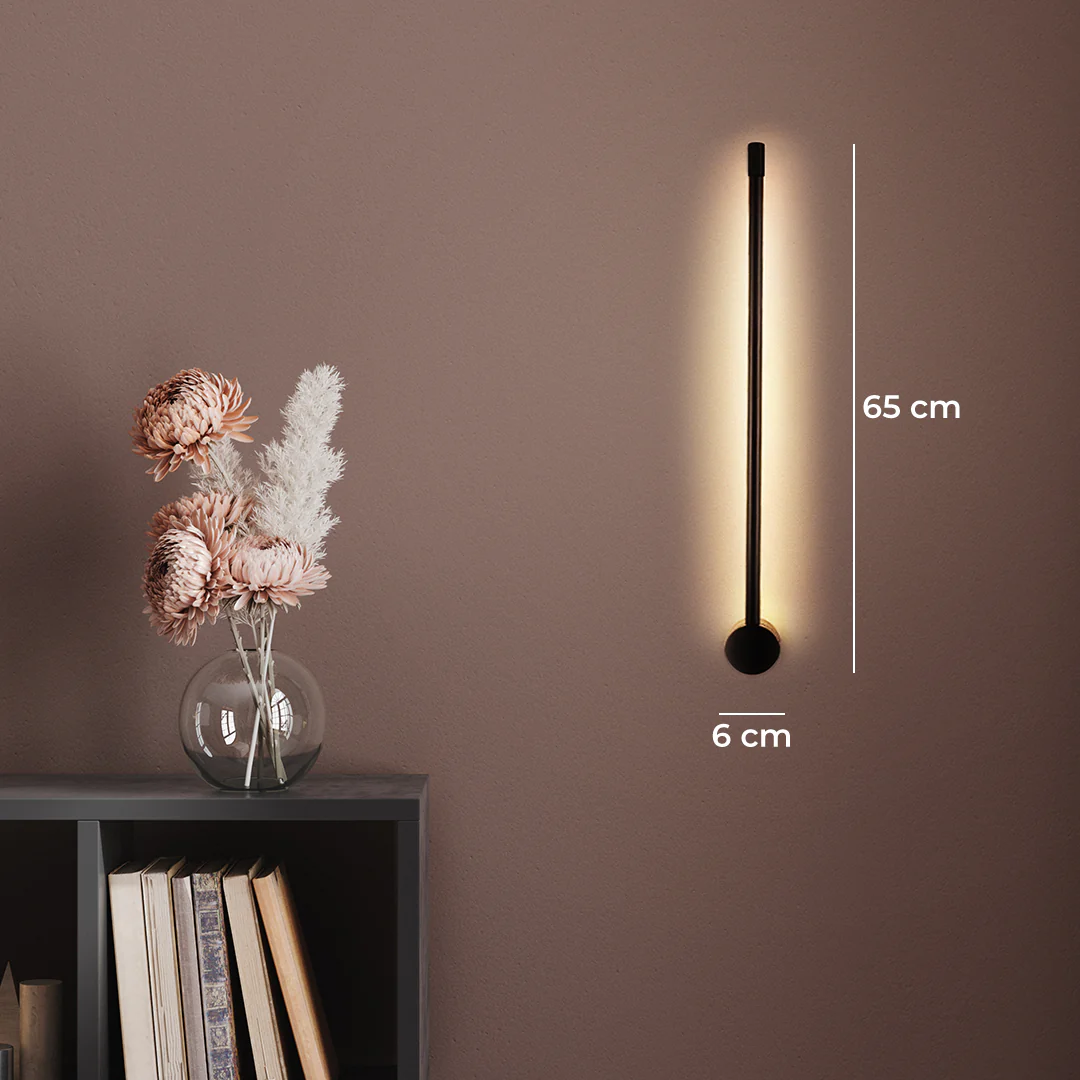 2x Minimalistische LED Wandleuchte PERSEIS Small Schwarz