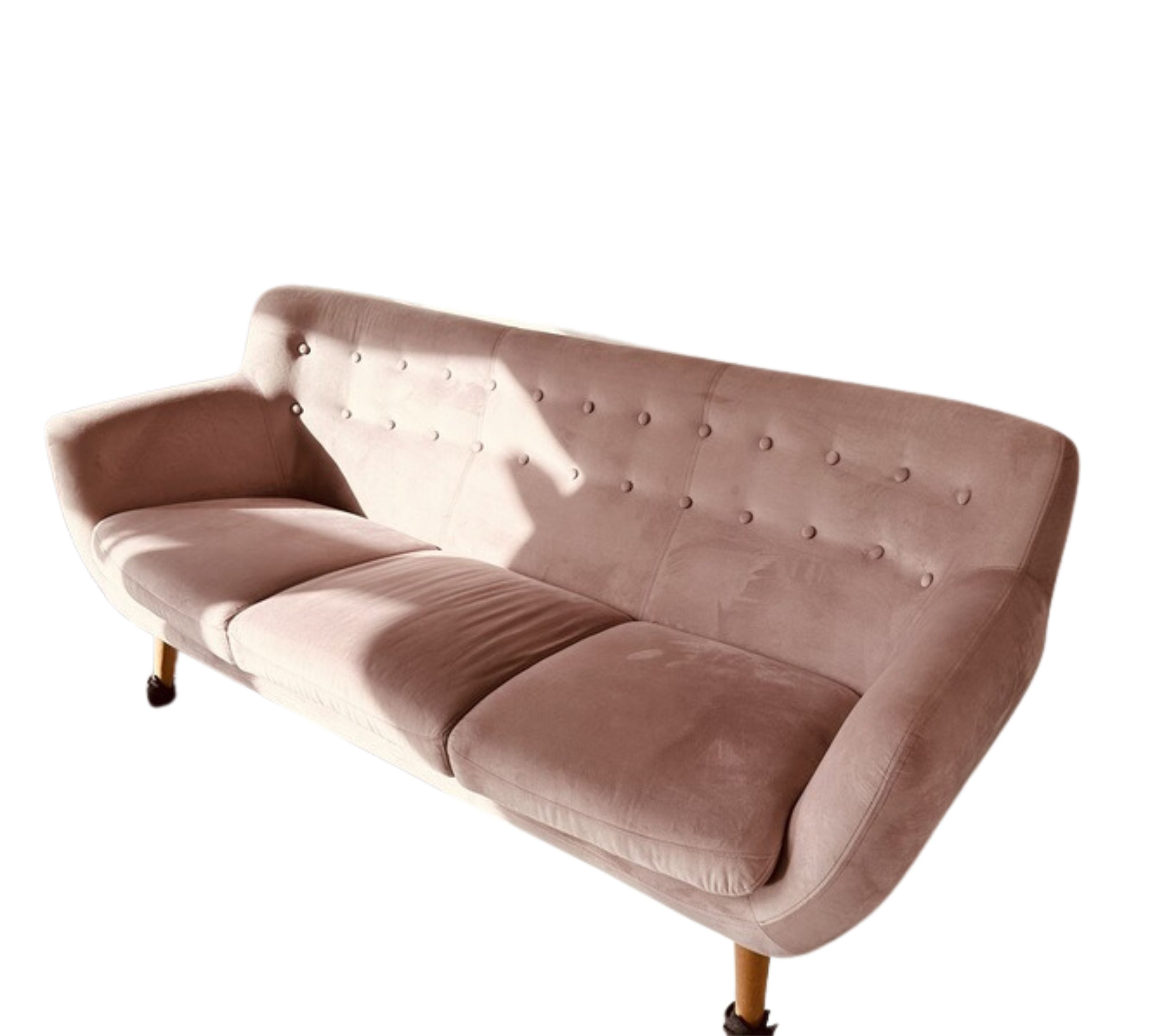 Anne Sofa 3-Sitzer Velour Lux Vintage Rosa